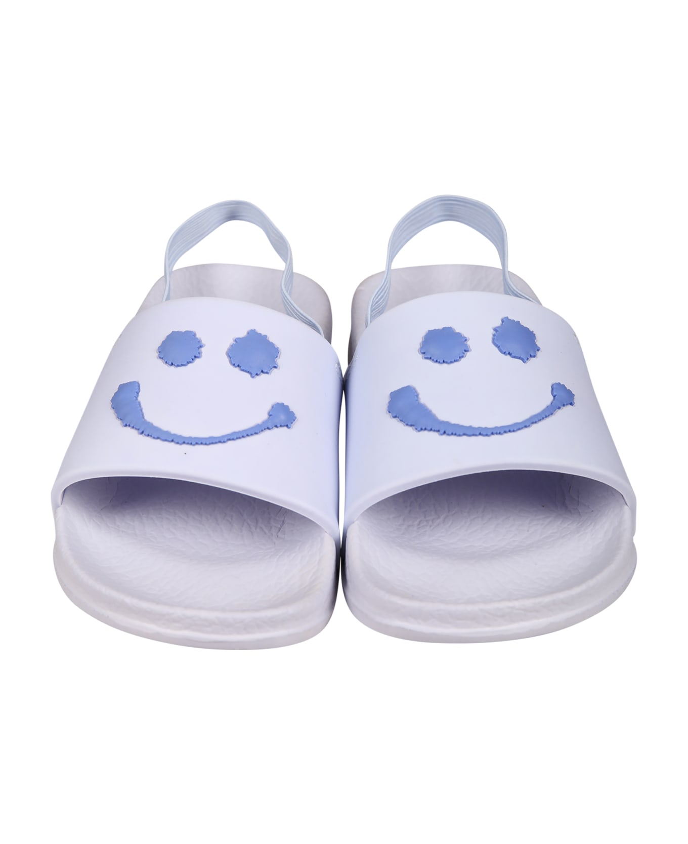 Molo Light Blue Slippers For Babykids With Smiley - Light Blue シューズ