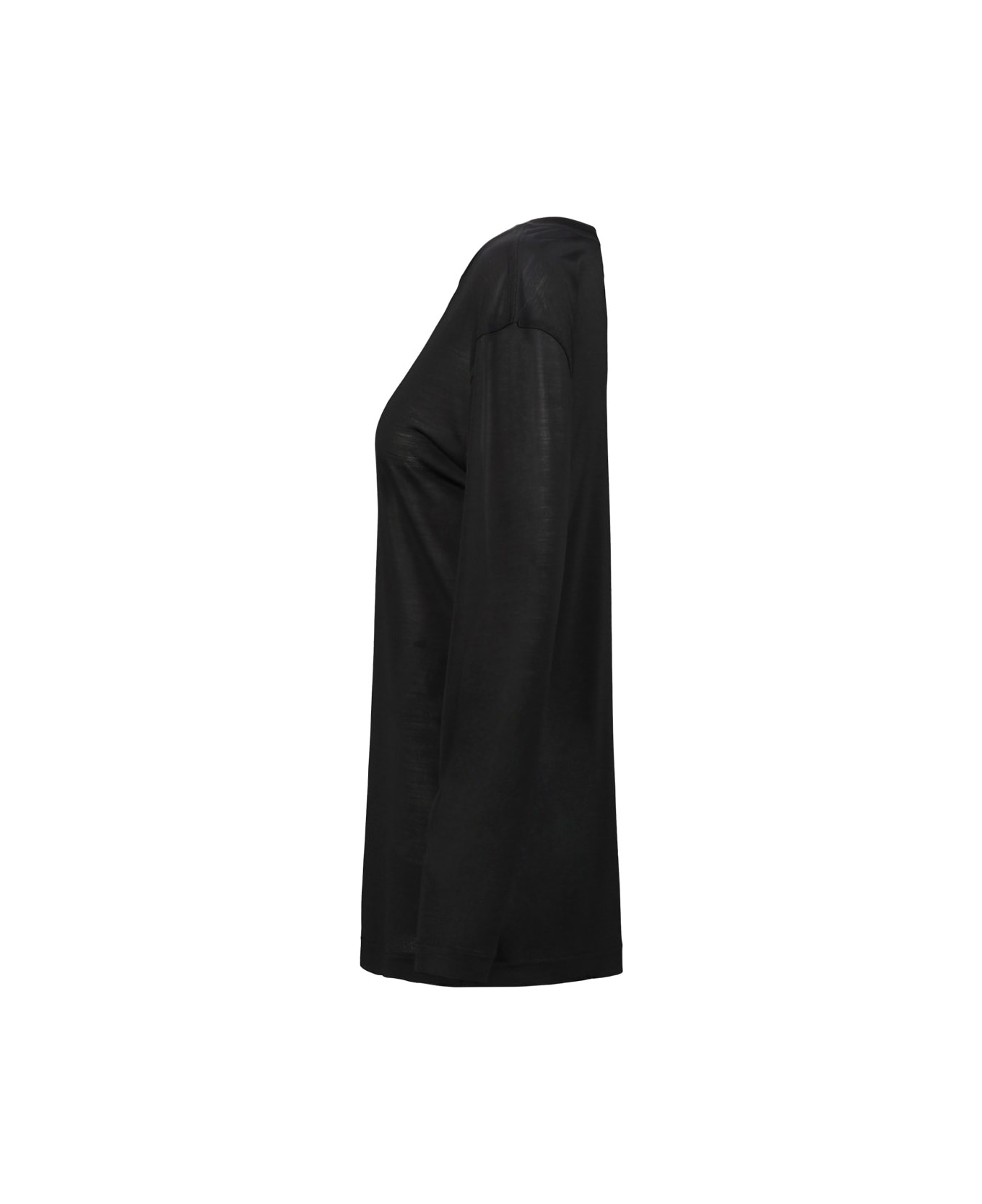 Lemaire Long Sleeve Silk T-shirt - Black