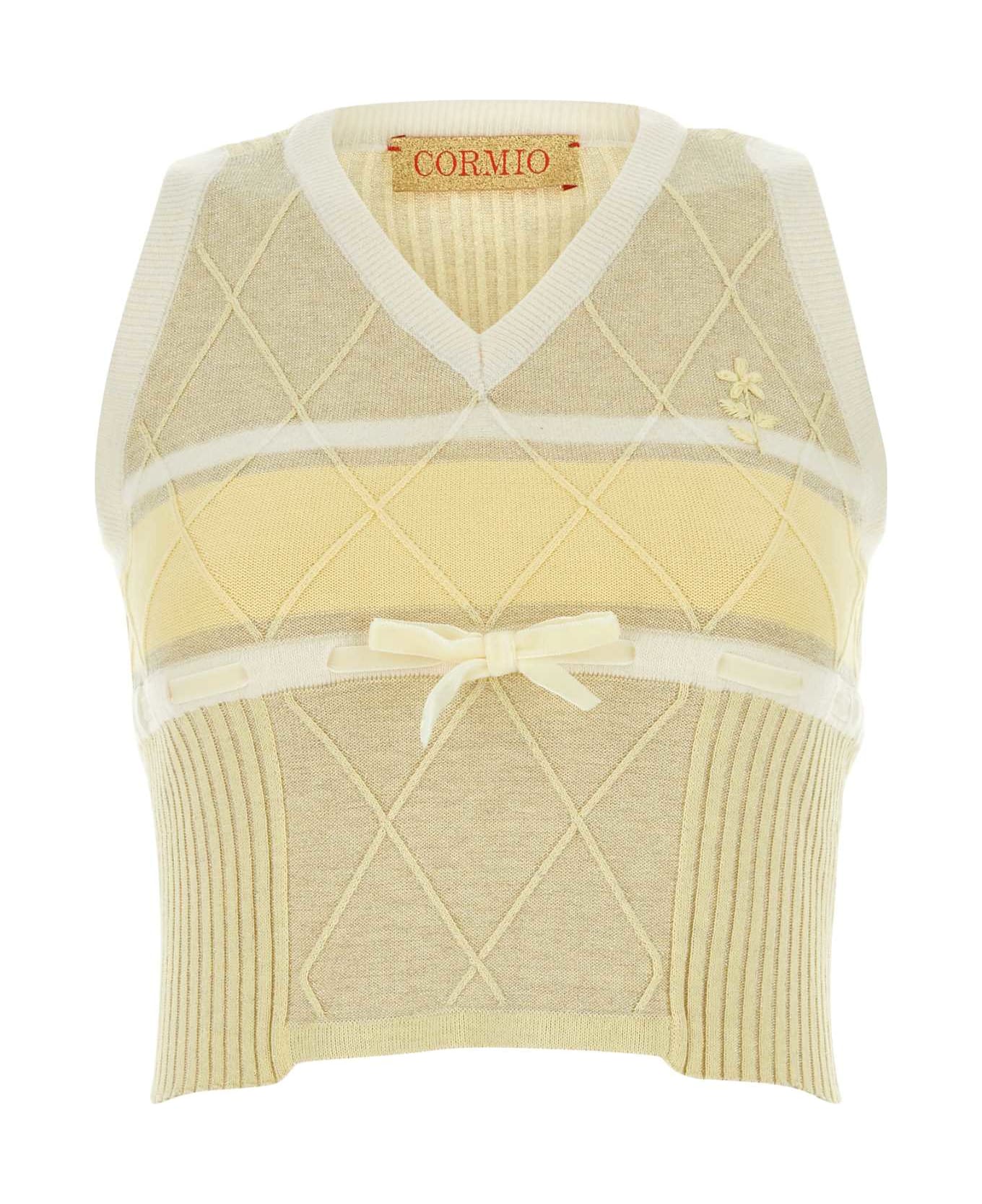 Cormio Embroidered Wool Blend Mary Vest - SABBIA