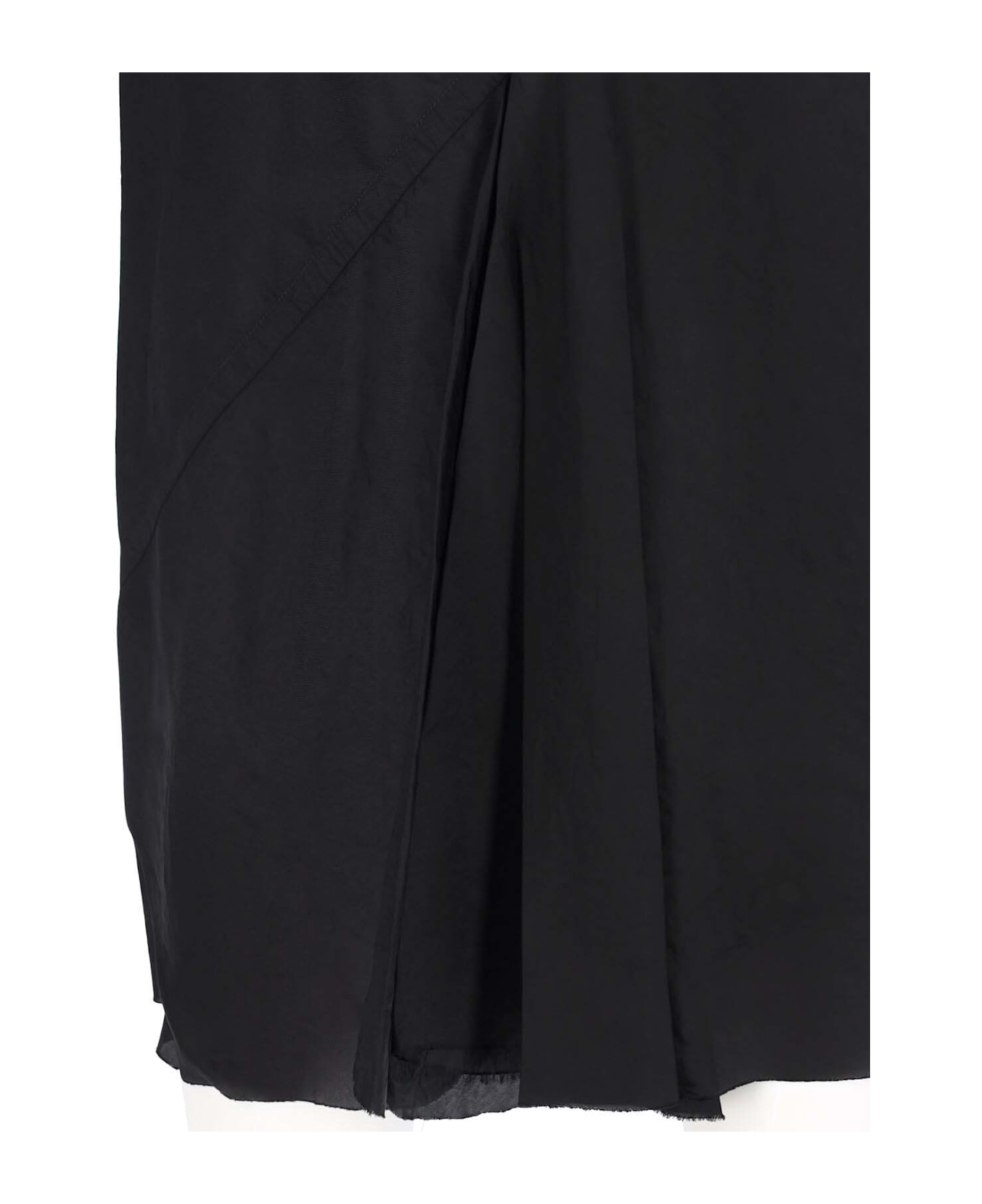 Rick Owens Cupro Midi Skirt - Black  