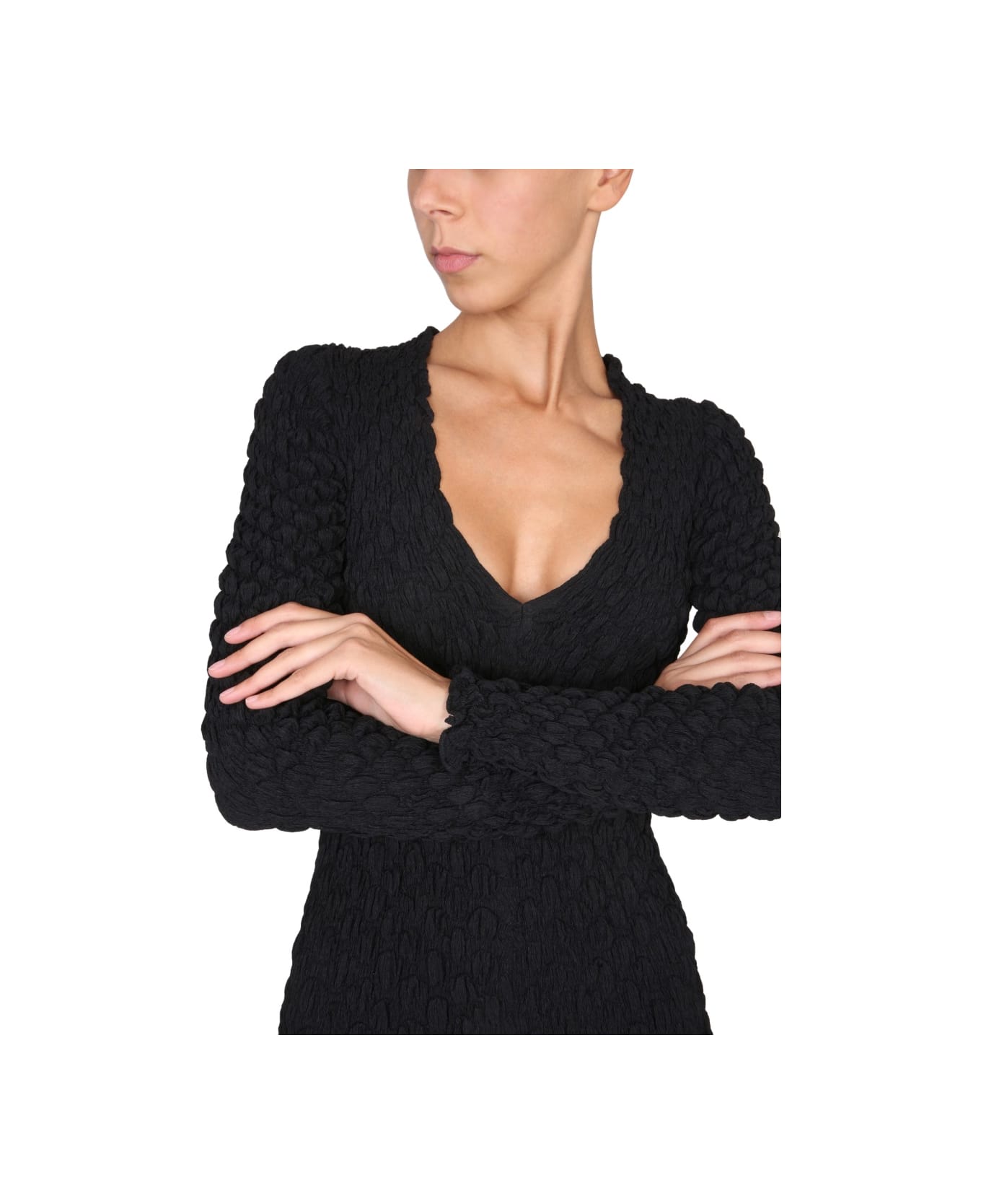 McQ Alexander McQueen Chunky Knit Dress - BLACK ワンピース＆ドレス