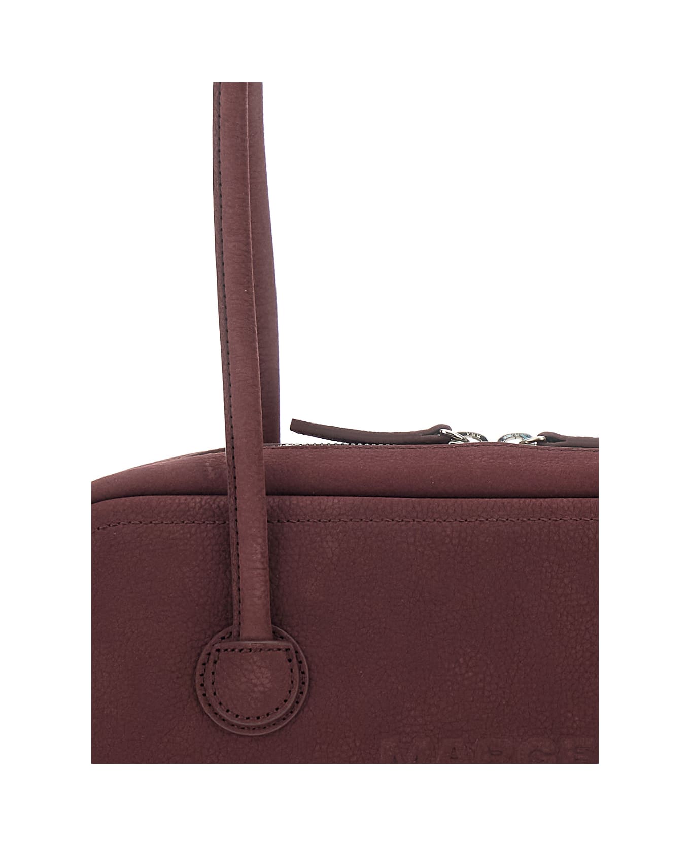 Marge Sherwood 
boston
 Bordeaux Shoulder Bag With Embossed Logo Lettering On The Front In Leather Woman - Bordeaux