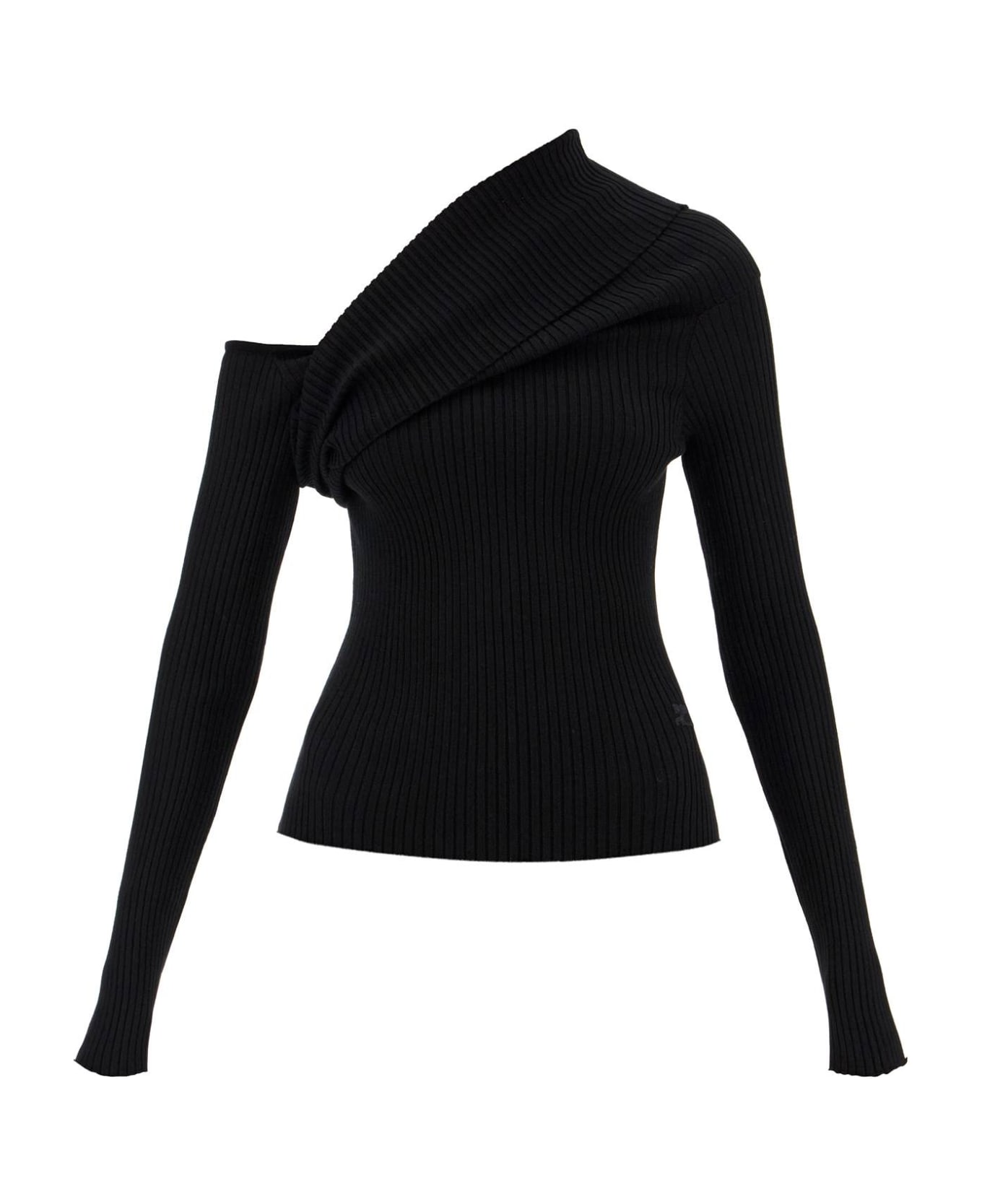 Courrèges 'twist Rib Knit' Sweater - BLACK (Black)