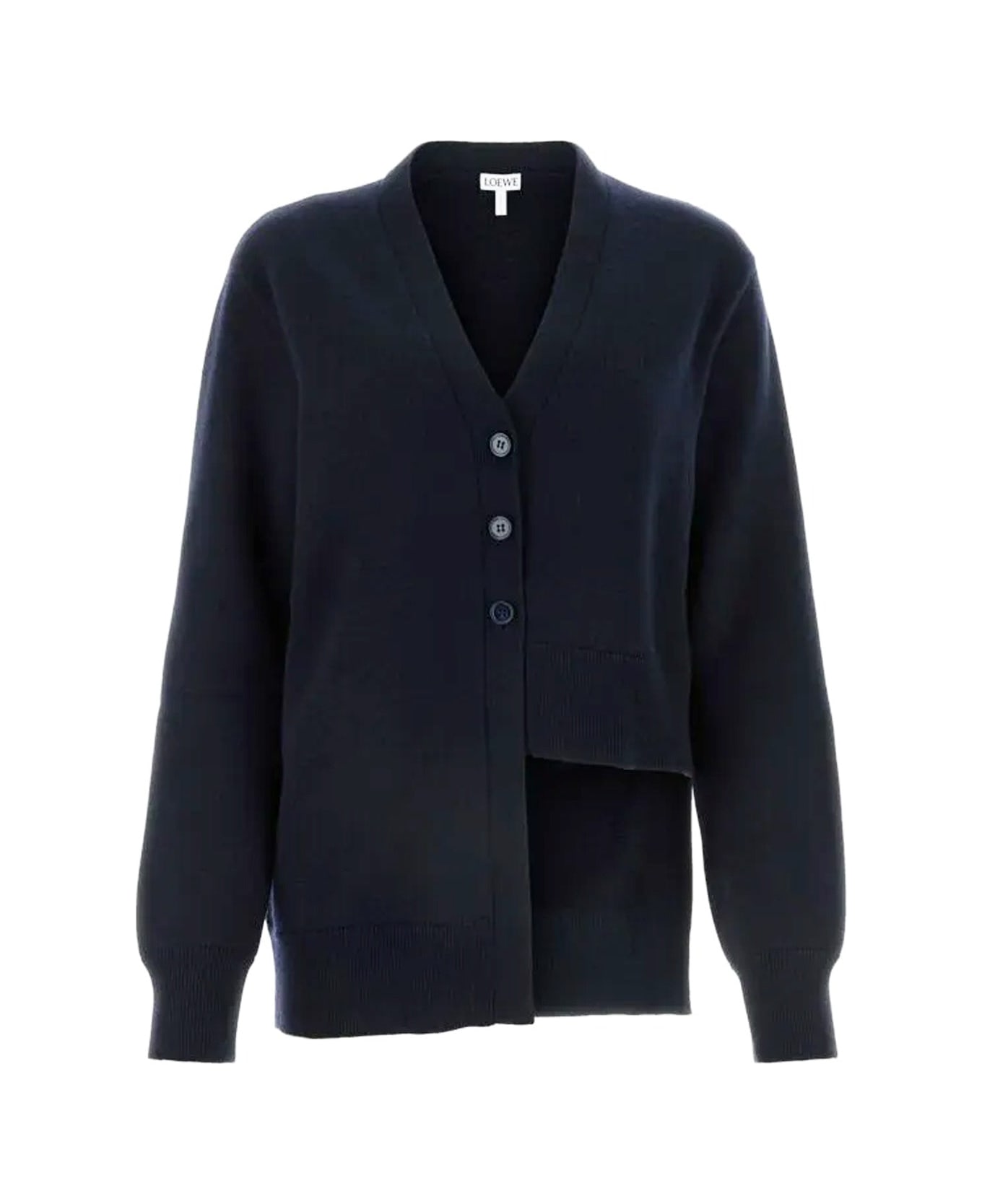 Loewe Asymmetric Cashmere Cardigan - Blue
