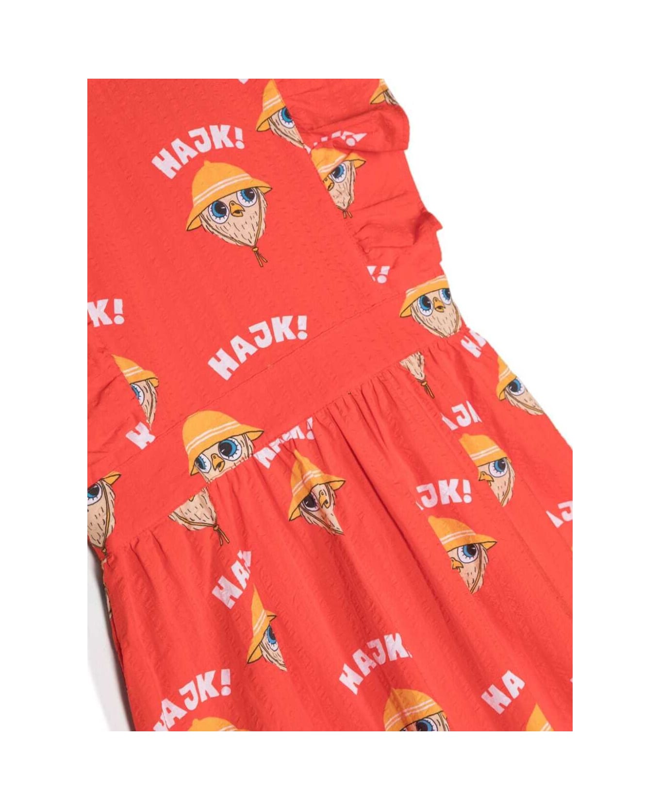 Mini Rodini Hike Woven Ruffle Dress - Red ワンピース＆ドレス