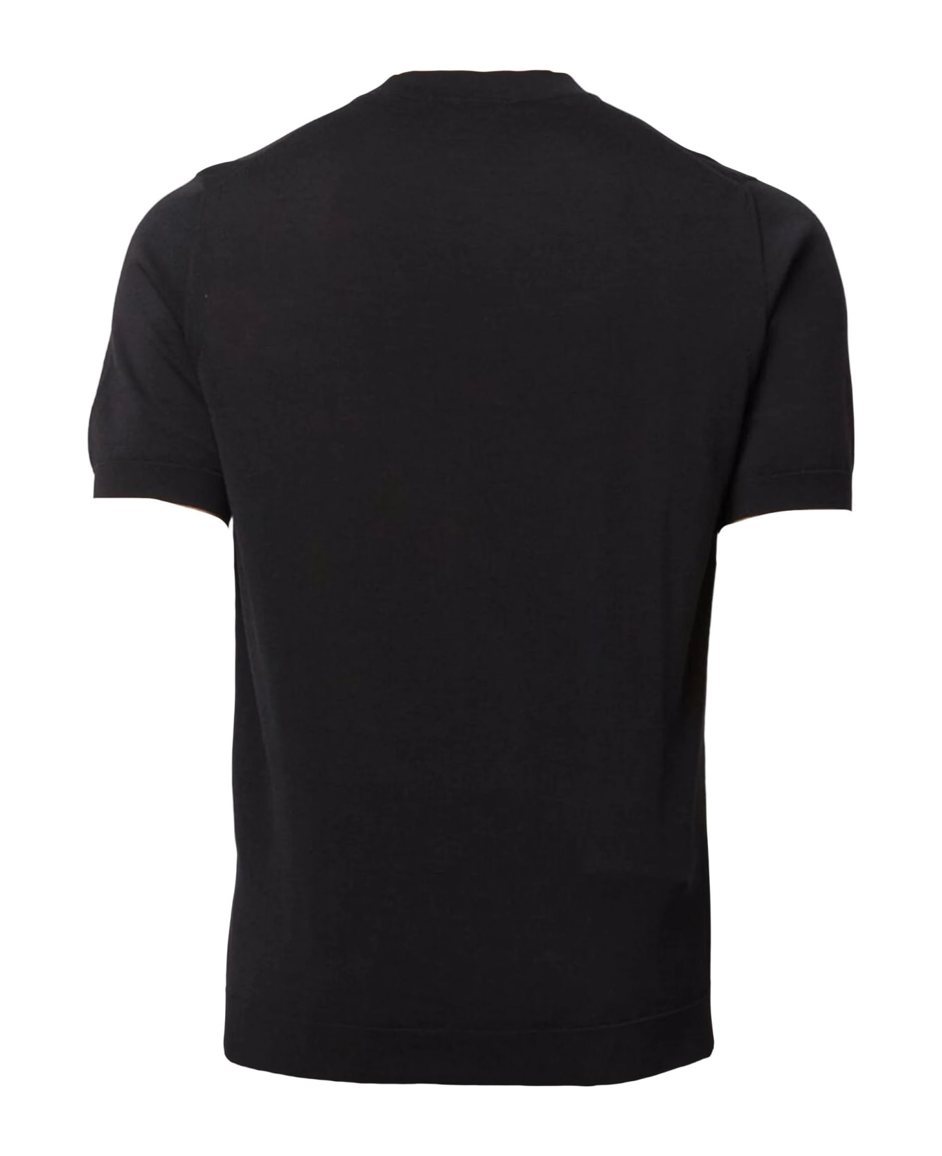 Drumohr Black Cotton T-shirt - Black