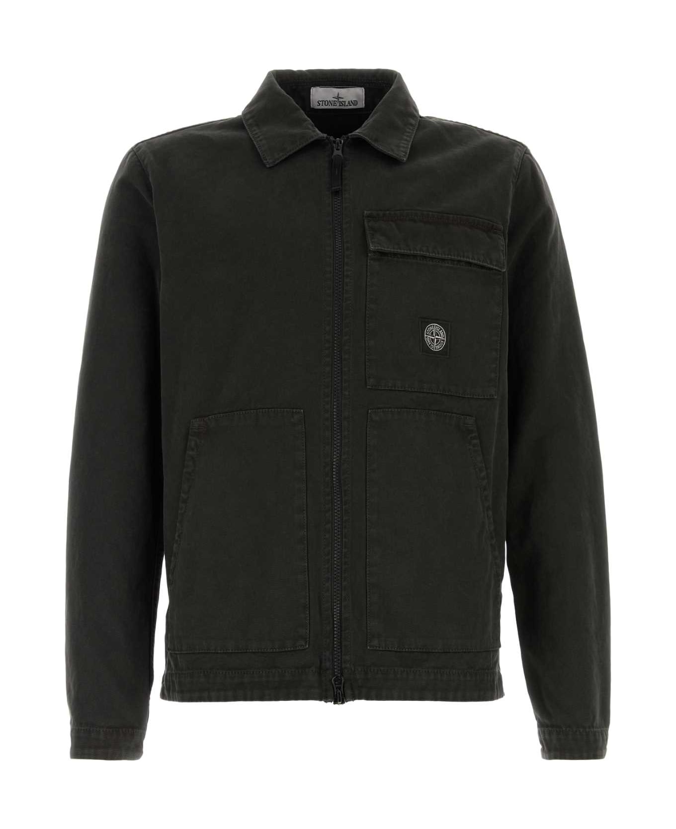 Stone Island Charcoal Cotton Jacket - LEADGREY