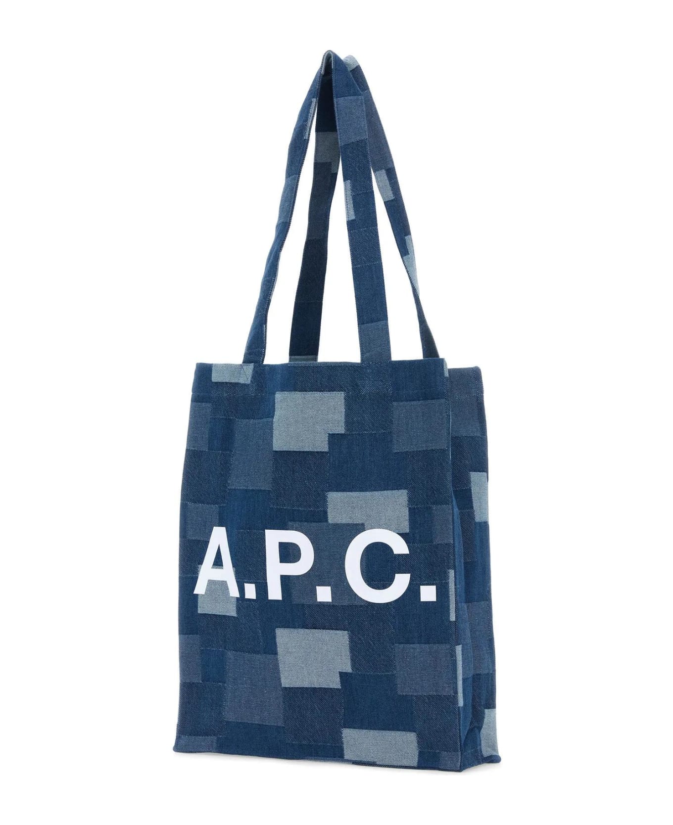 A.P.C. Multicolor Denim Lou Shopping Bag - BLU