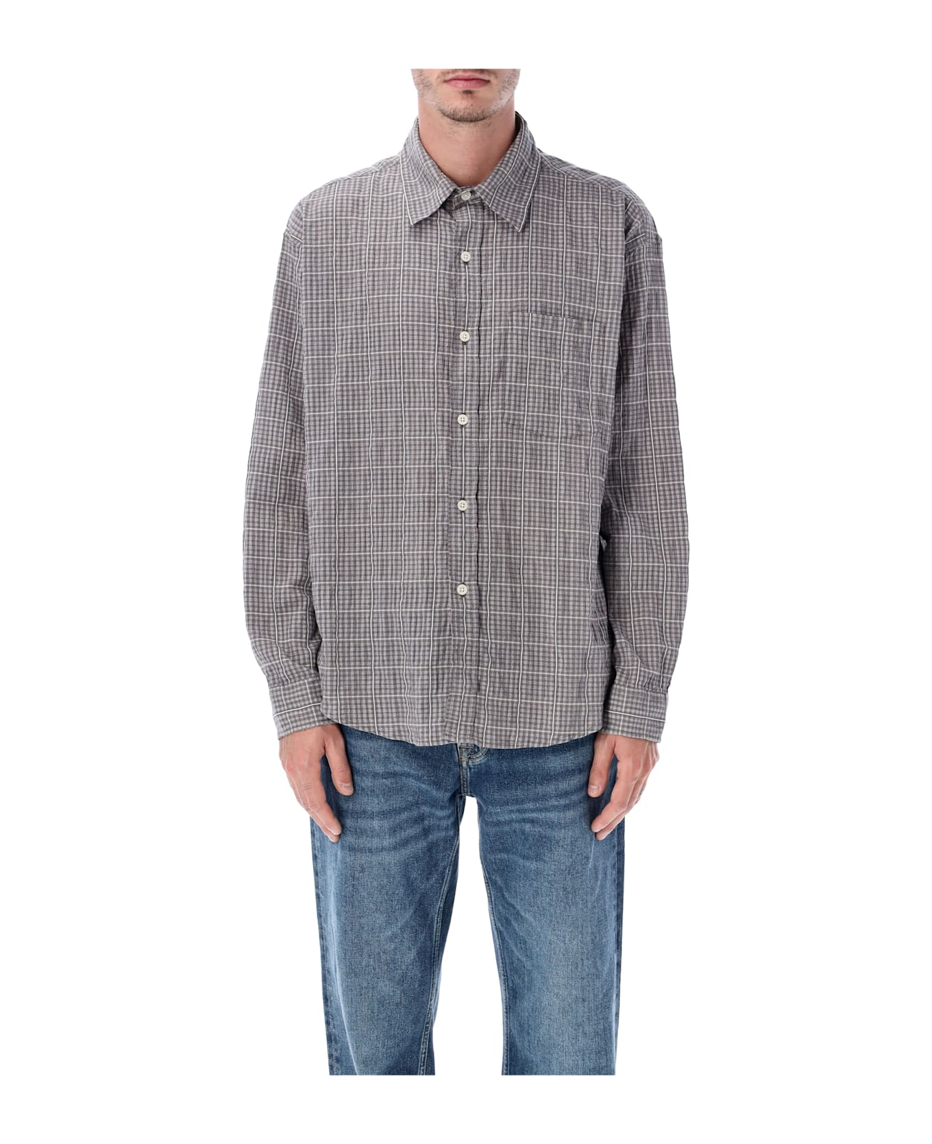 mfpen Executive Shirt Grey Textured Check - GREY