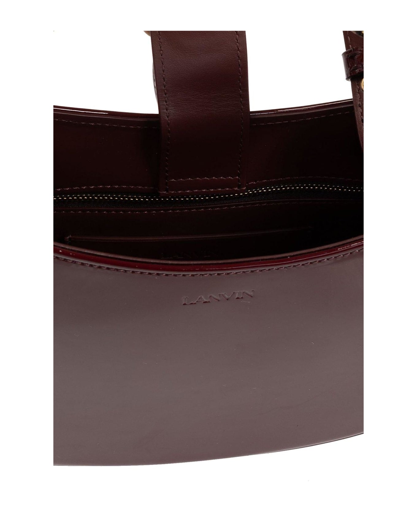 Lanvin Curve-edged Small Cat Handled Tote Bag - Bordeaux