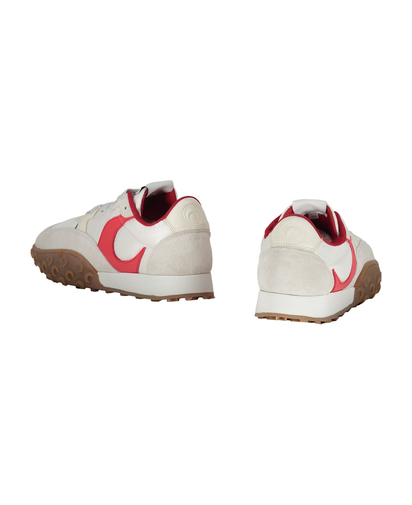 Marine Serre Leather And Suede Inserts Sneakers - White
