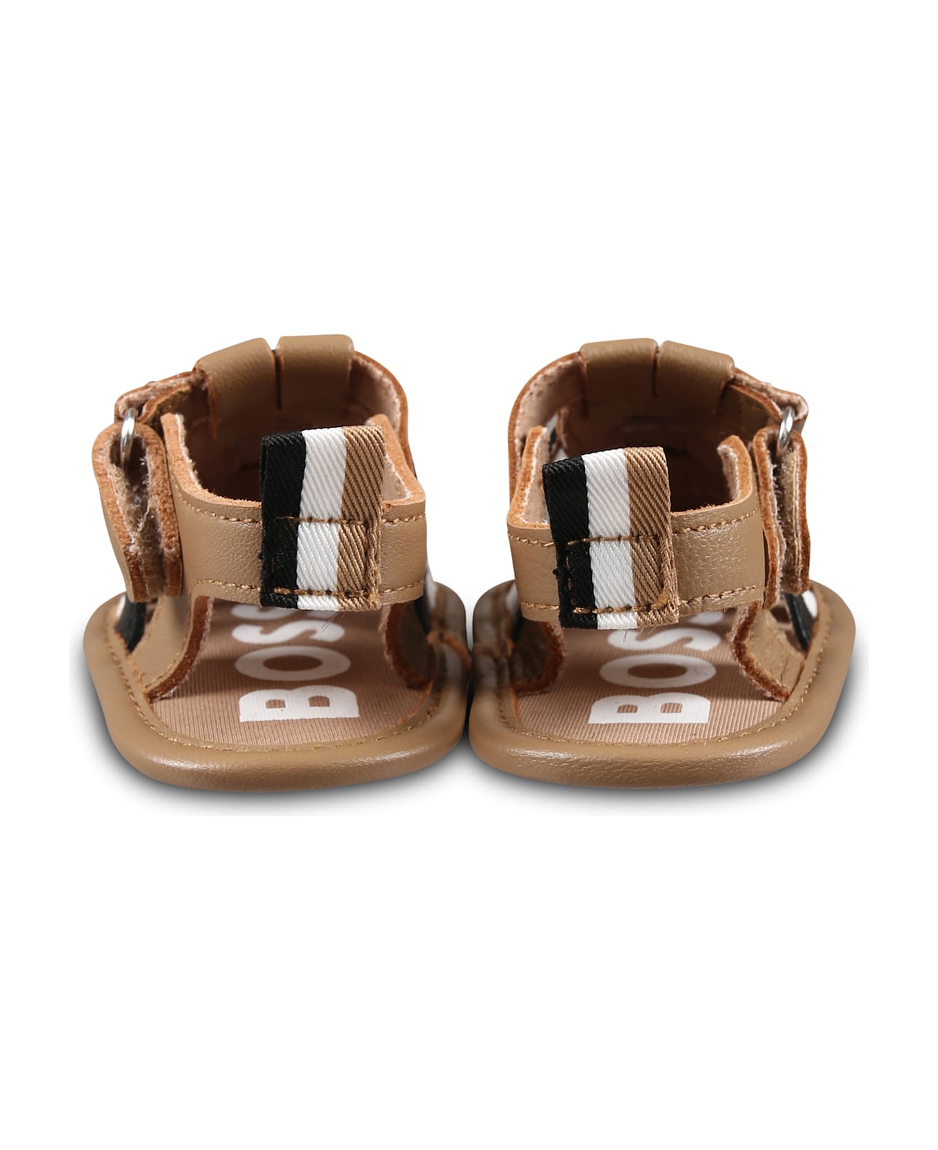 Hugo Boss Brown Sandals For Baby Boy With Logo - Brown