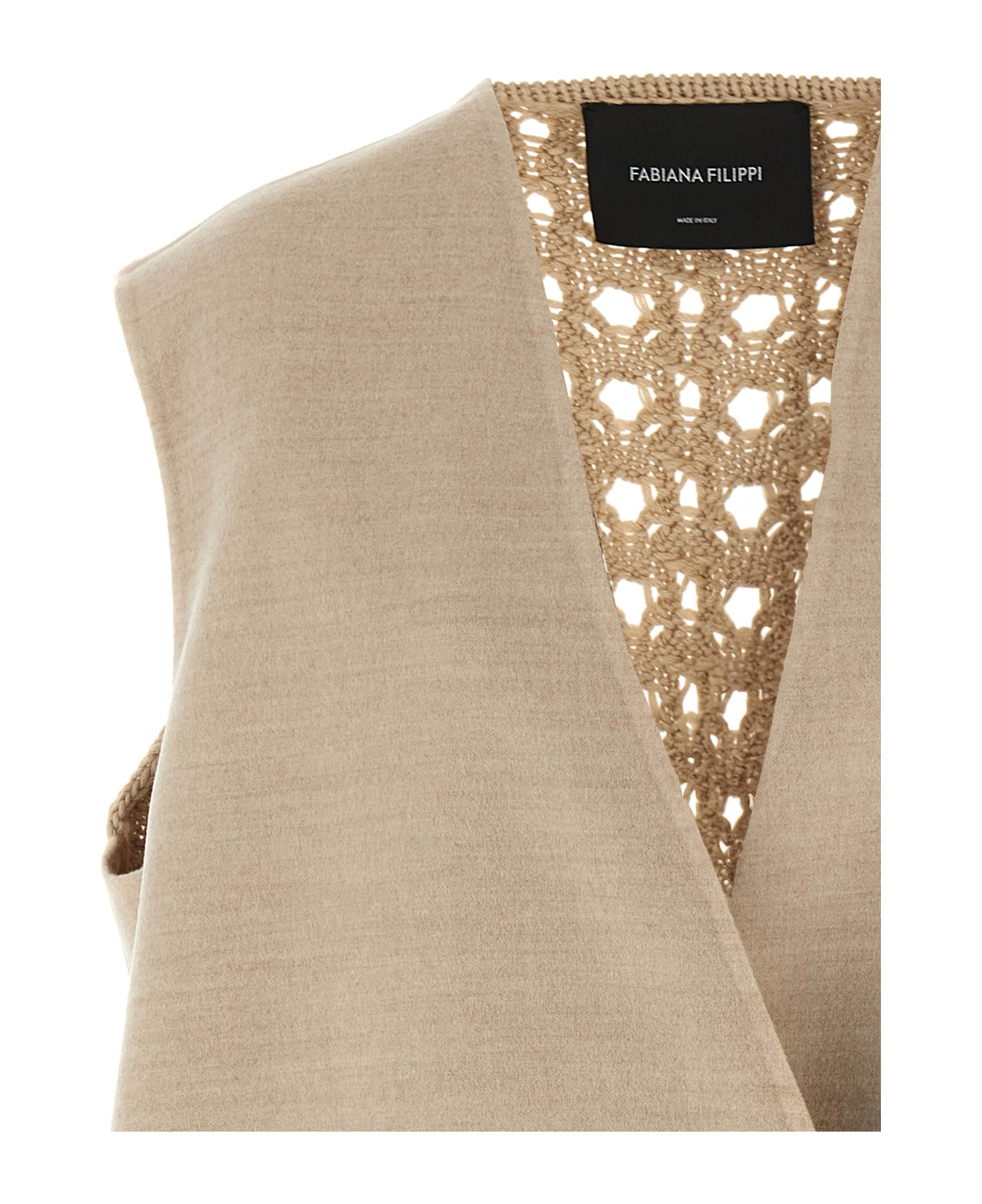 Fabiana Filippi Tricot Wool Vest - Beige
