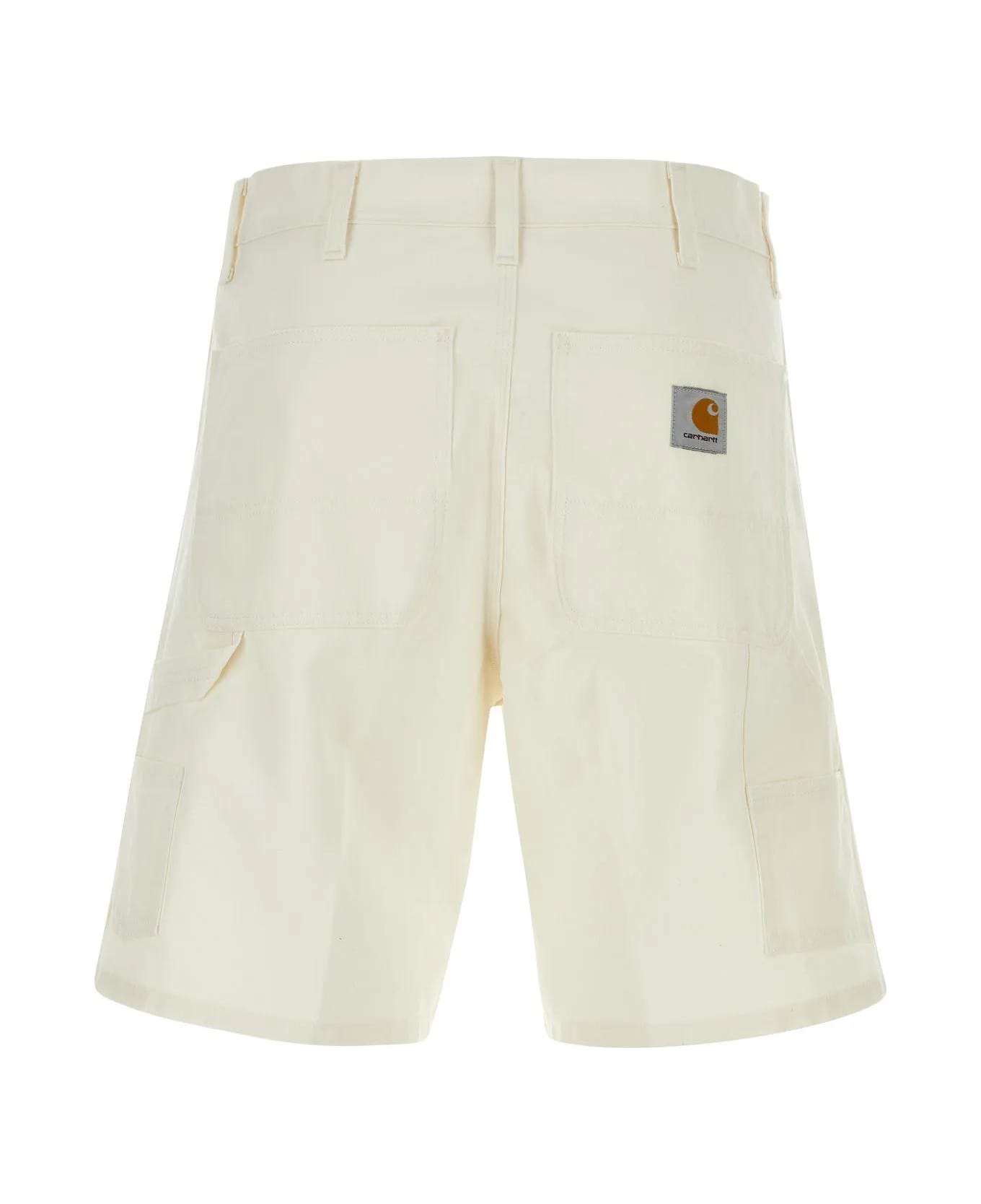 Carhartt White Cotton Double Knee Short - WHITE