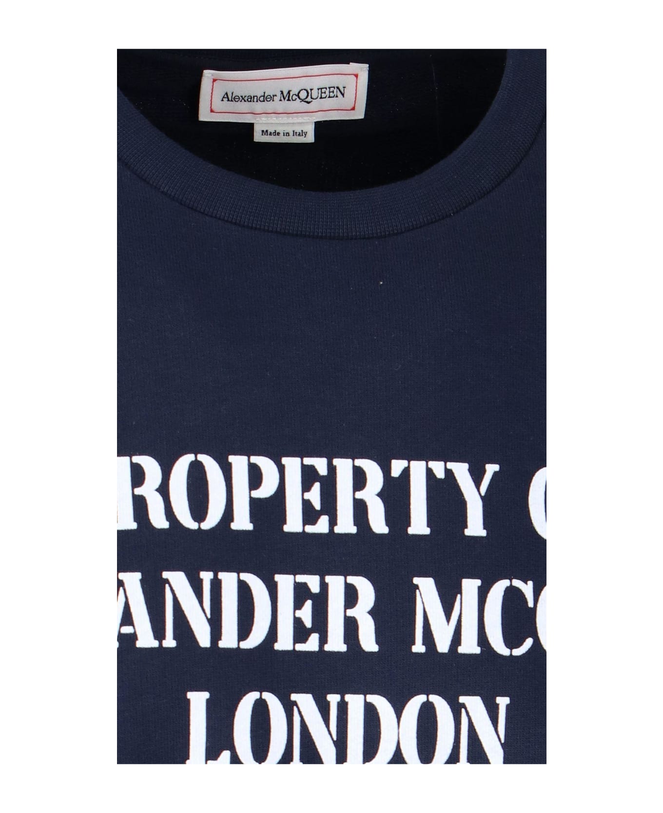 Alexander McQueen Printed Crewneck Sweatshirt - Blue フリース