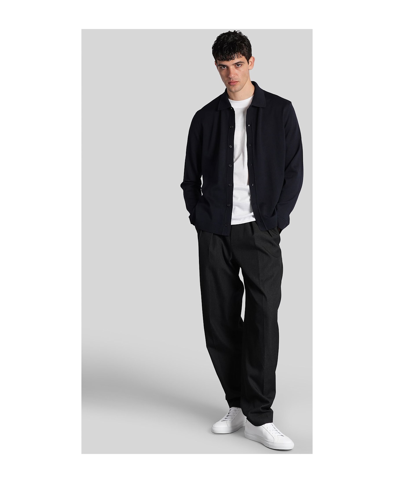 Roberto Collina Cardigan In Blue Wool - blue