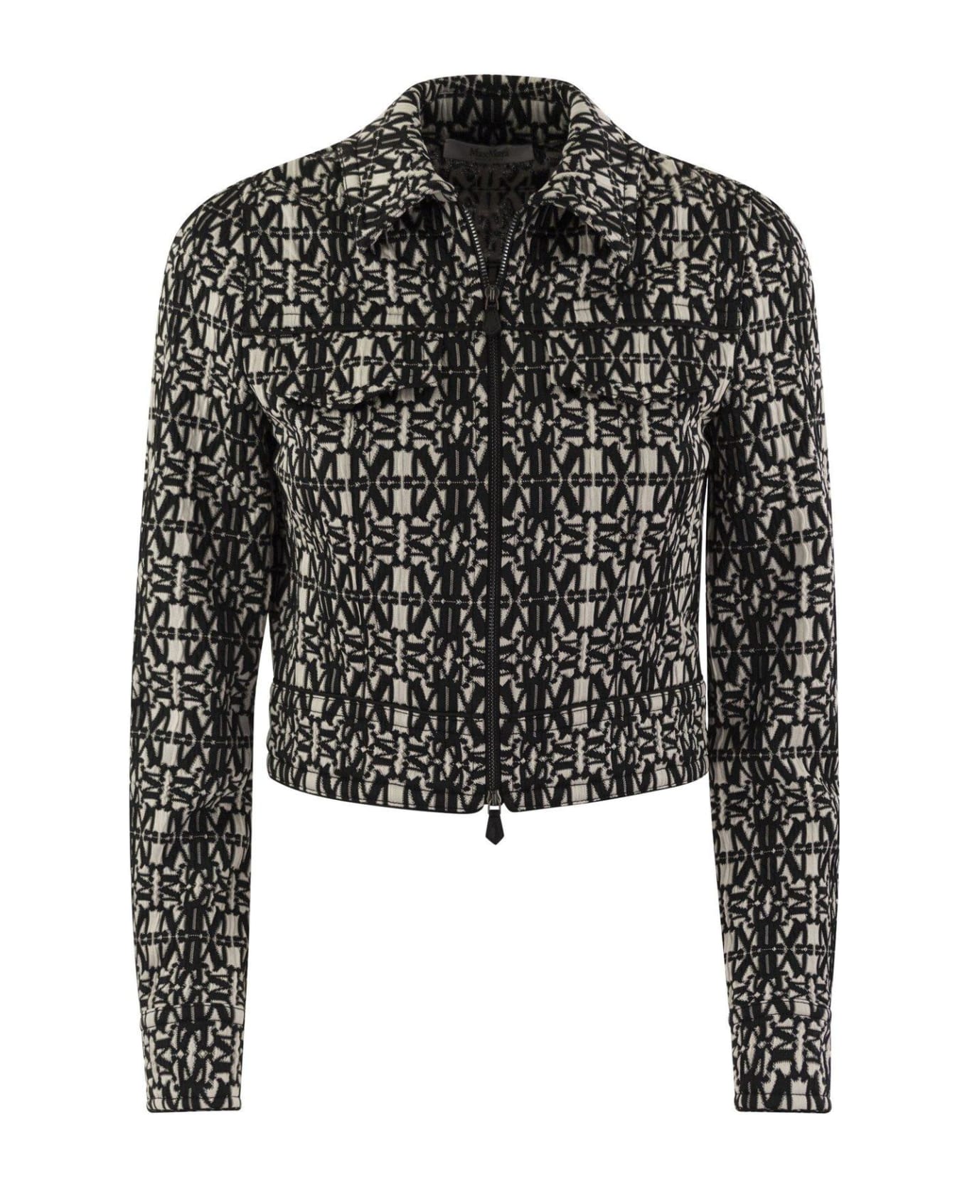 Max Mara All-over Patterned Zip-up Jacket - WHITE