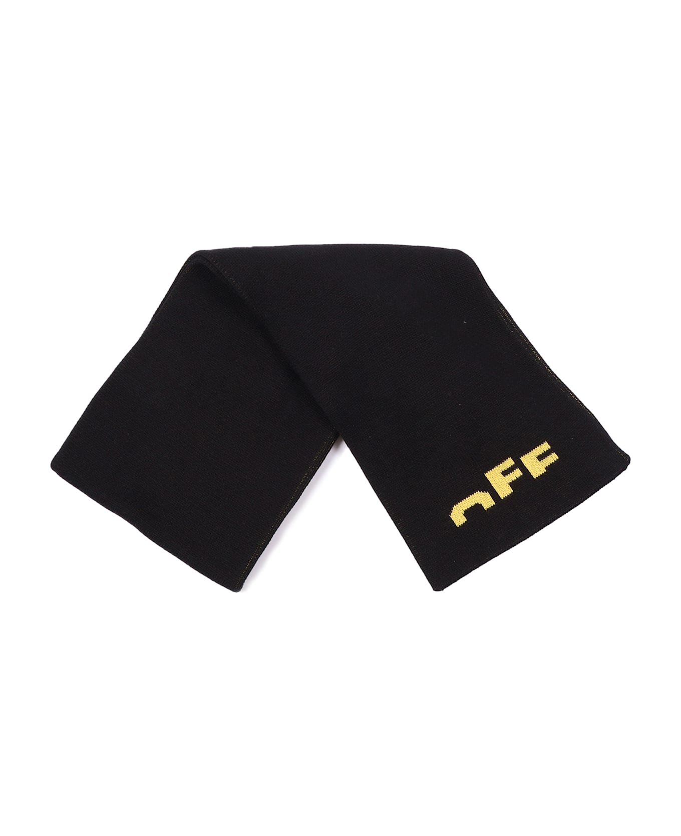 Off-White Type Logo Scarf Black - Yellow - BLACK