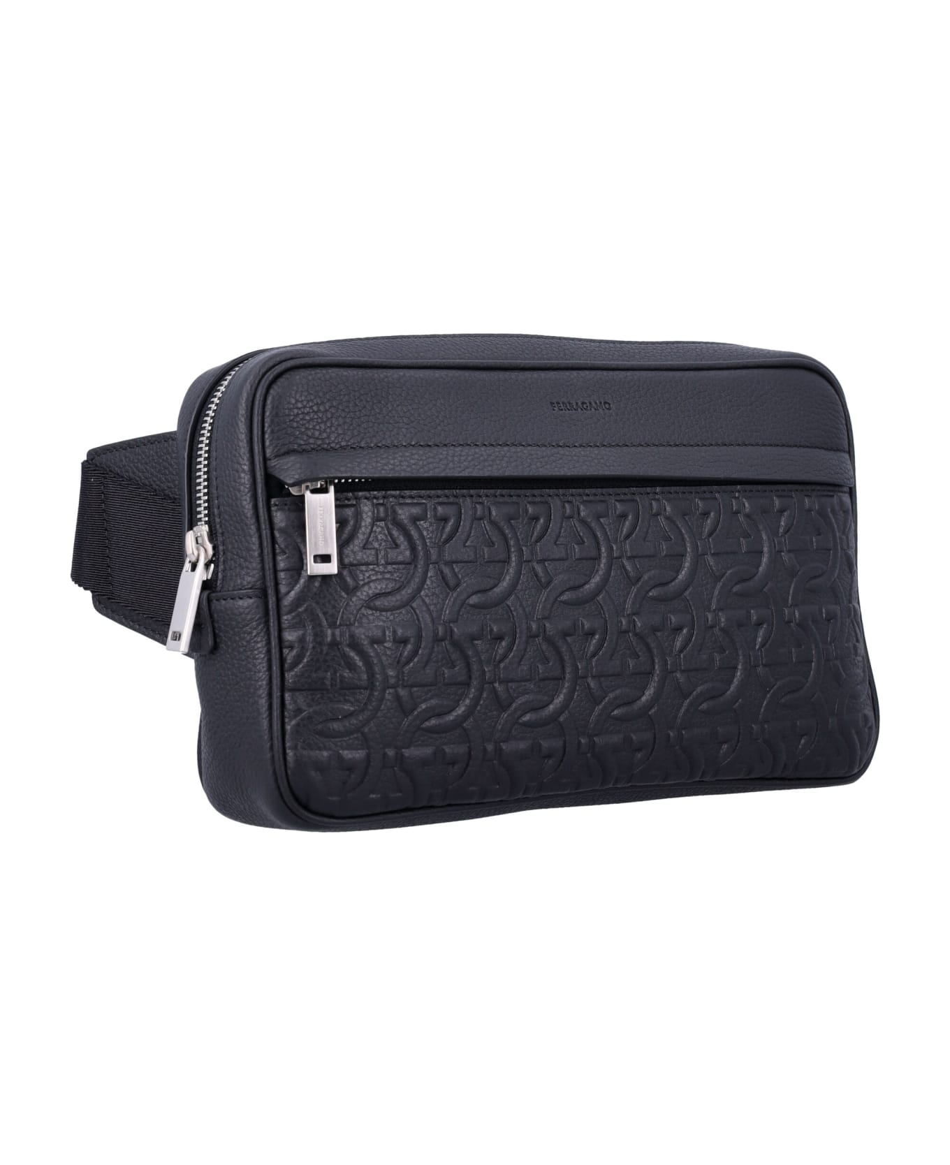 Ferragamo Travel Embossed Beltbag - NERO + NERO 2402