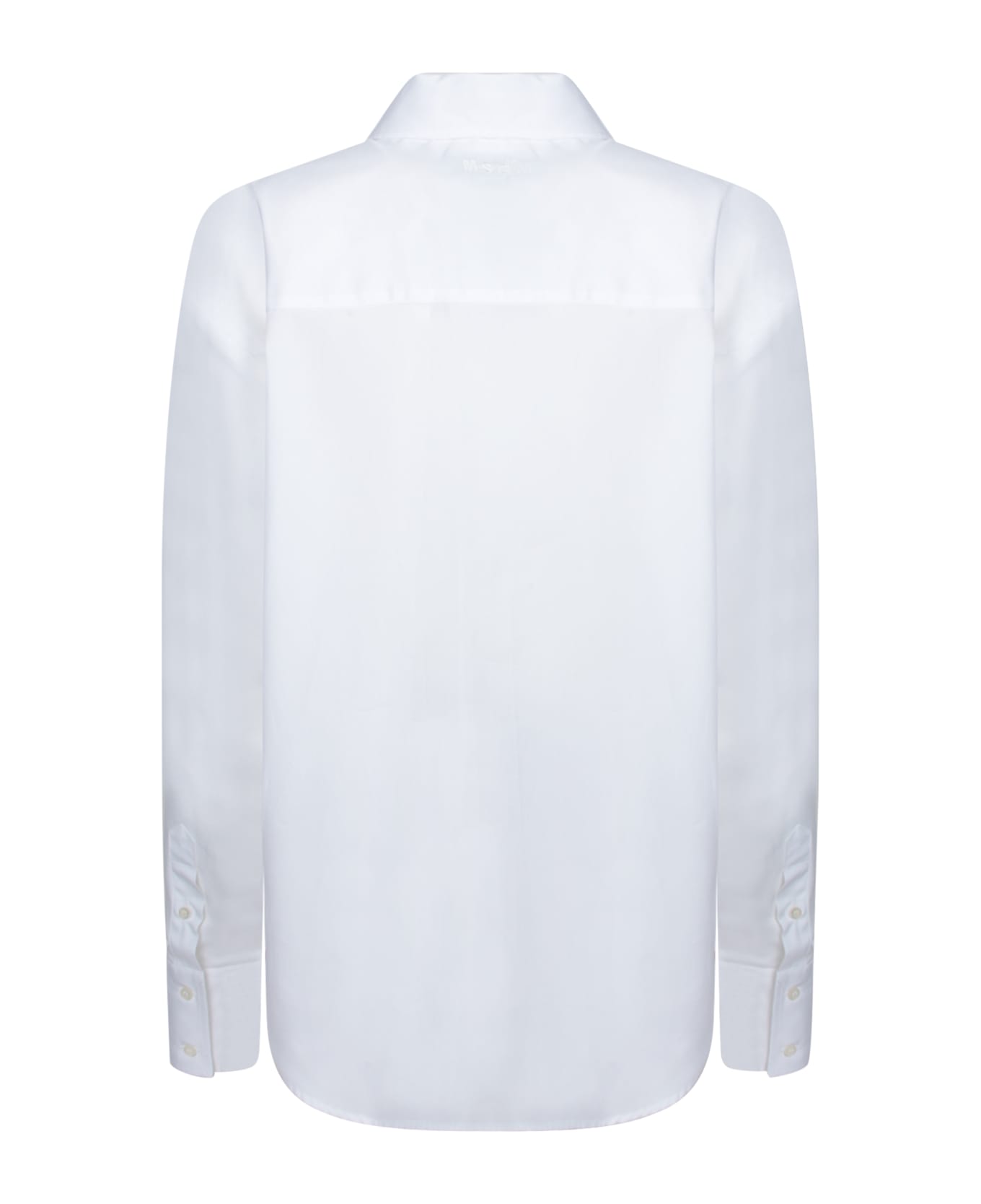 MSGM White Shirt With Black Floral Appliquã©s - White