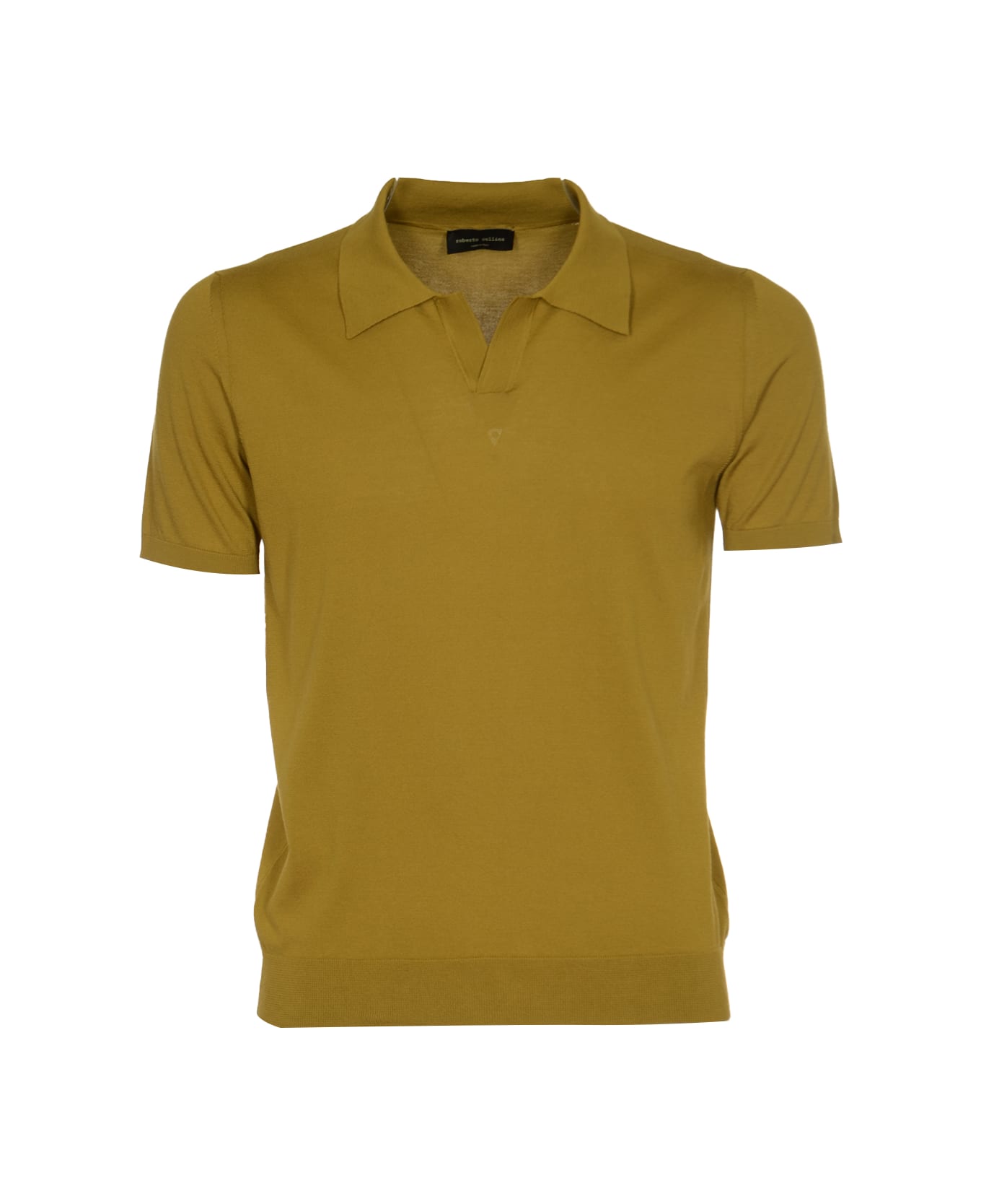 Roberto Collina Plain Ribbed Polo Shirt - Military シャツ