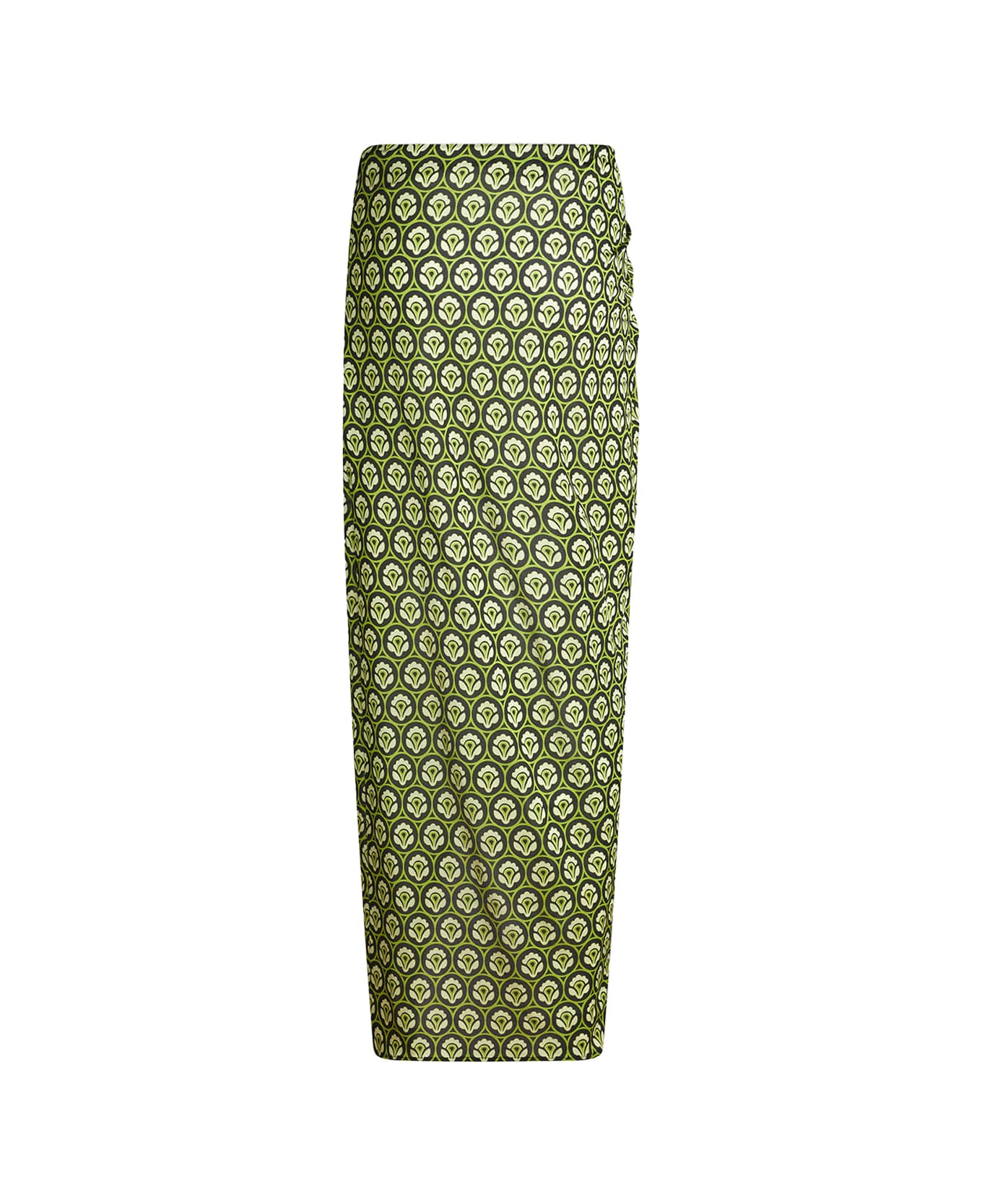Etro Green Printed Jersey Sarong Skirt - Green