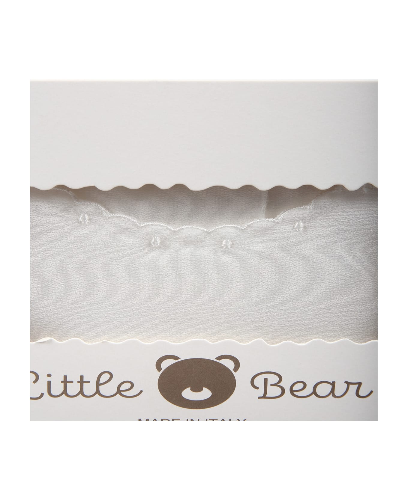 Little Bear Ivory Good-luck Newborn Shirt For Baby Girl With Polka-dots - White