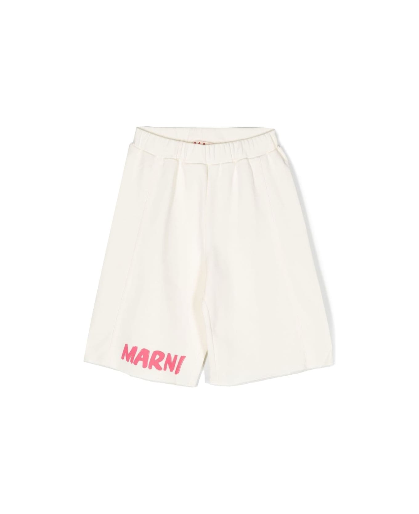 Marni Sports Shorts With Print - White
