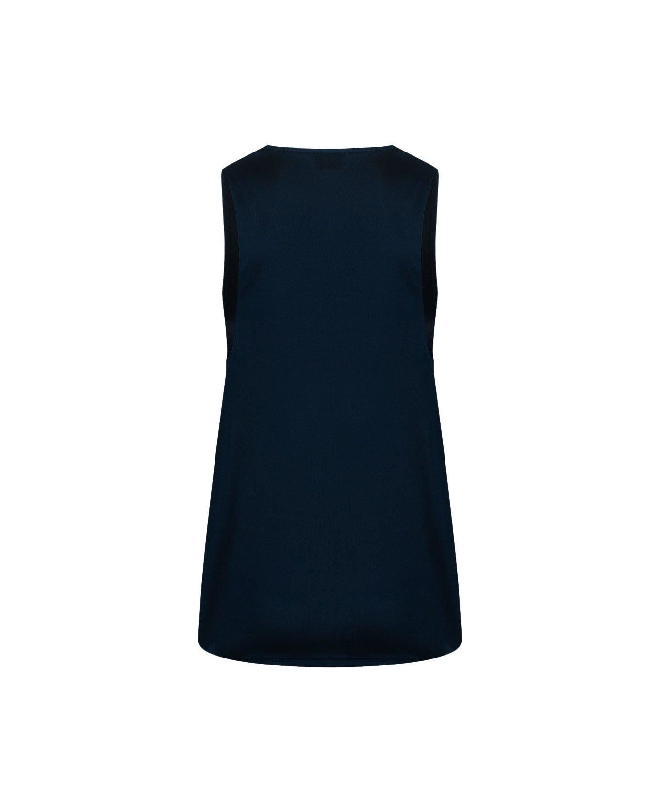 Elisabetta Franchi Shiny Jersey Tank Top - Oltremare