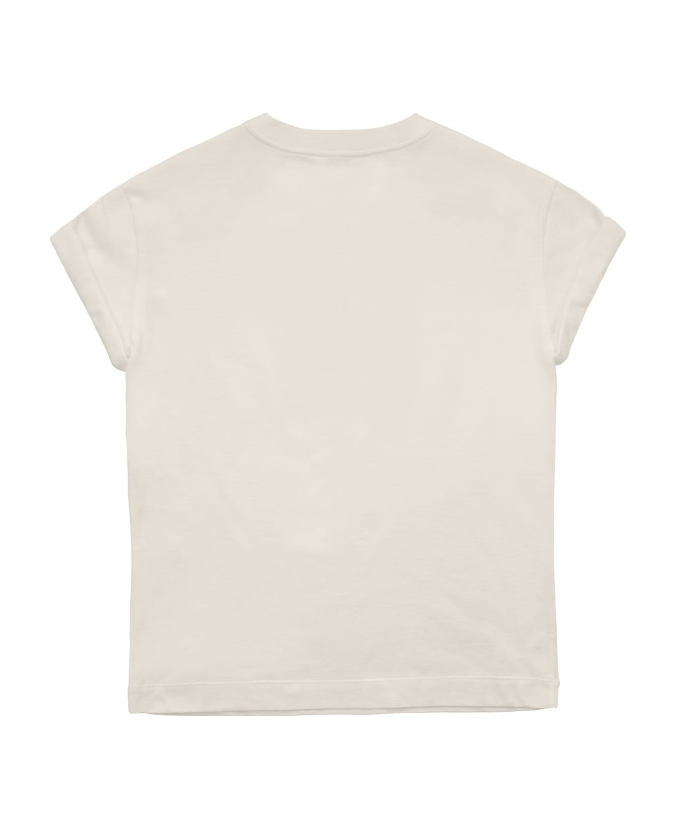 Brunello Cucinelli "be Your Change" T-shirt In Lightweight Cotton Jersey - White