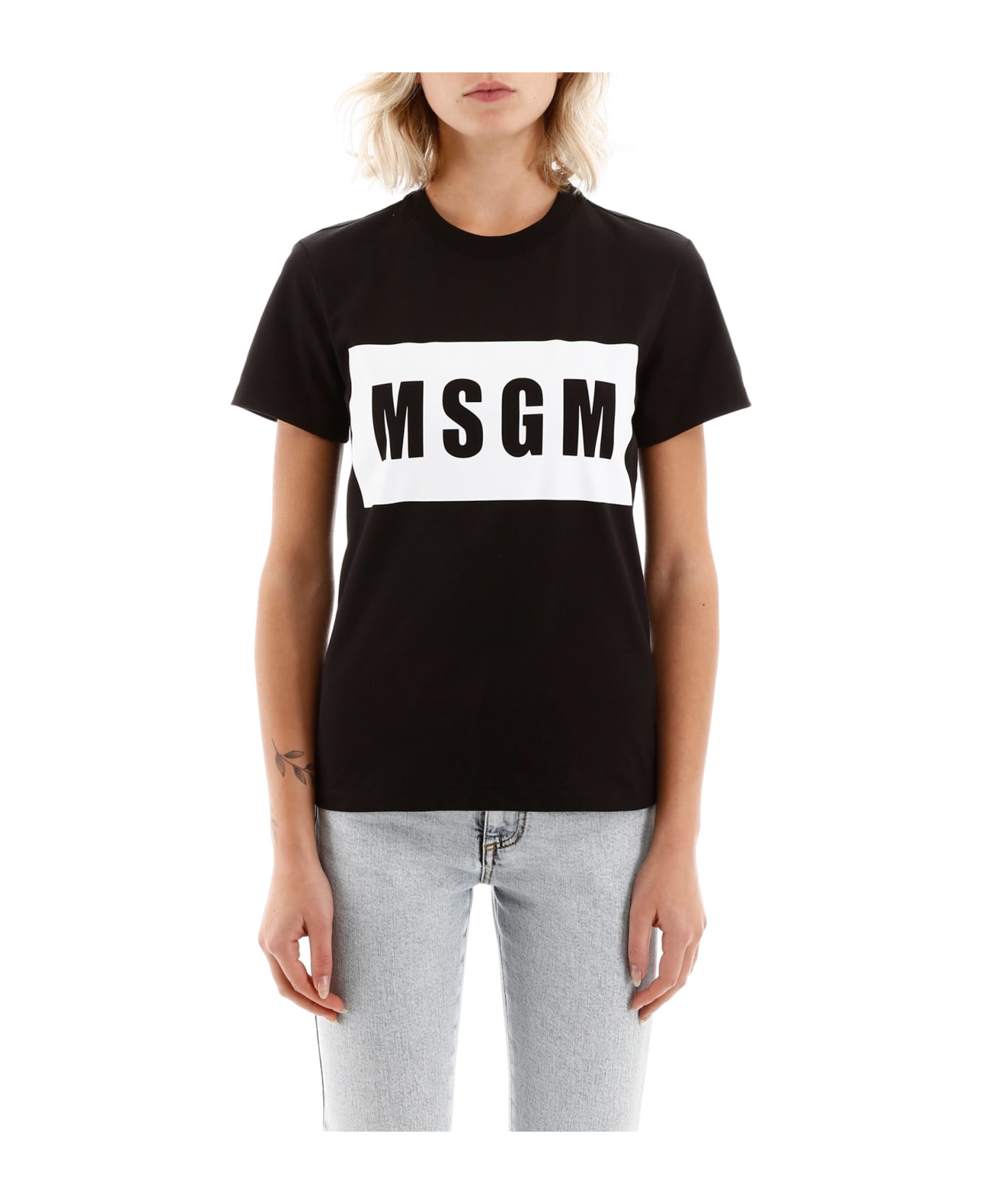 MSGM Logo Box T-shirt - BLACK (Black)