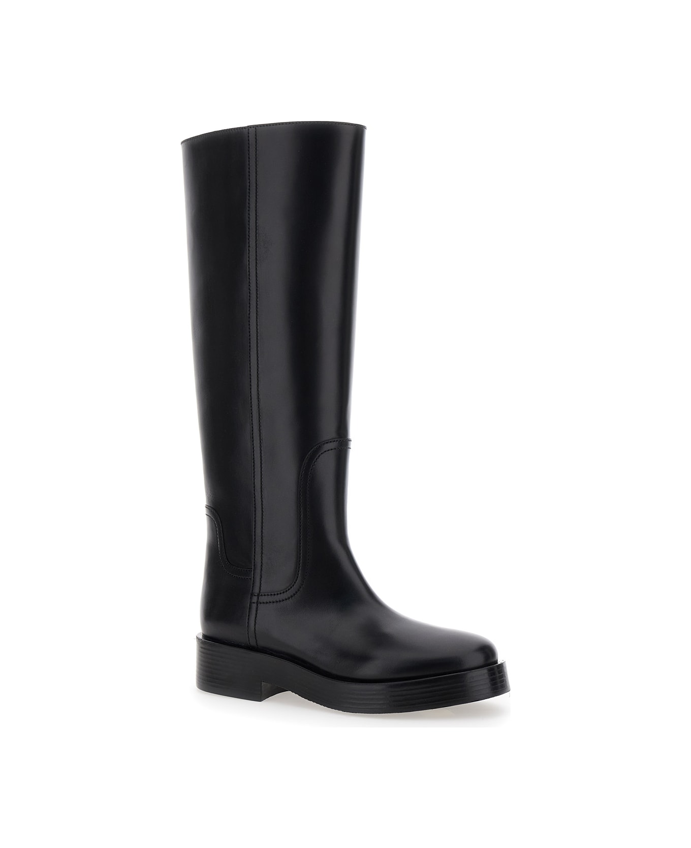 Casadei 'charlie' Black Knee High Boots In Leather Woman - Black