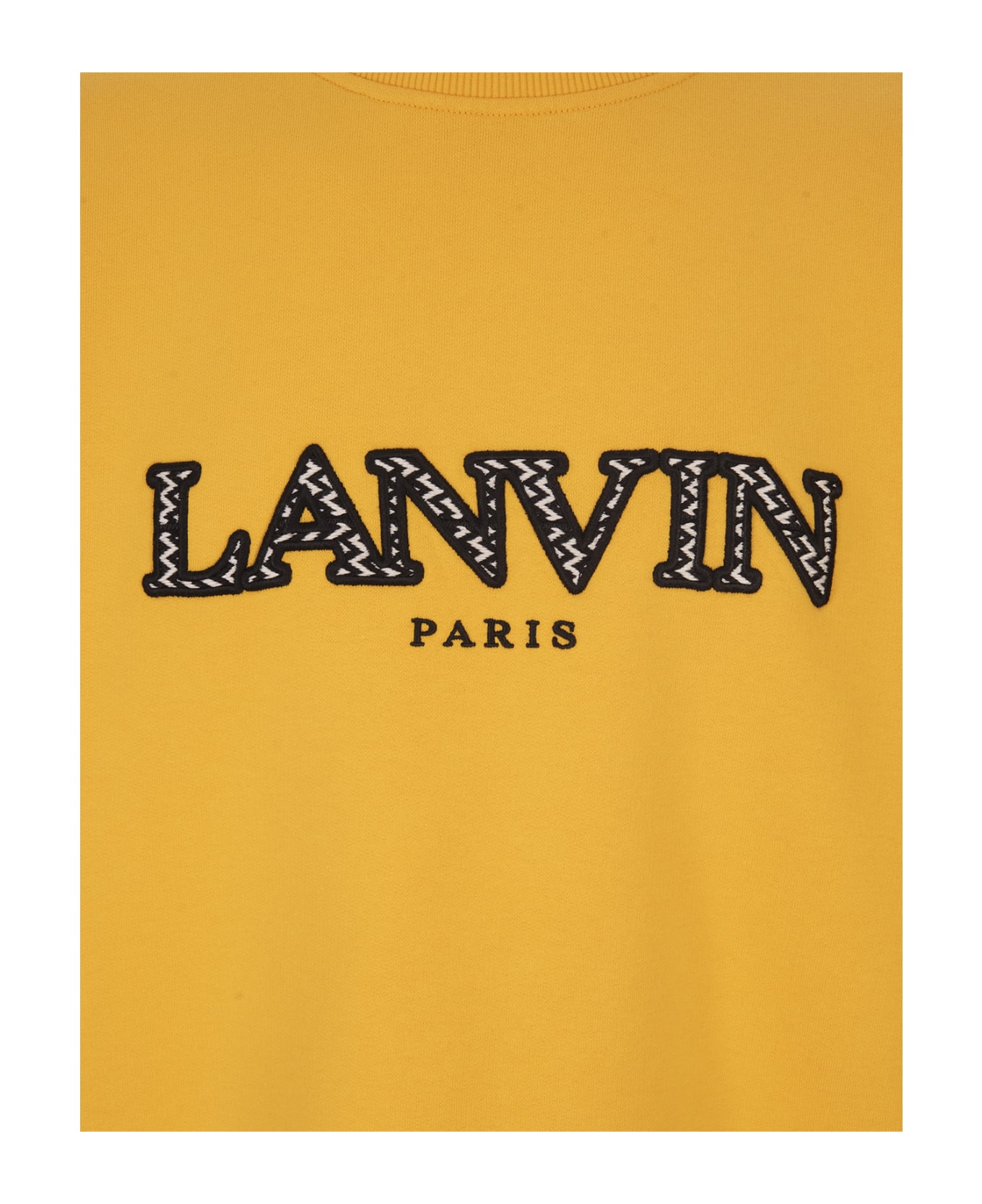 Lanvin Yellow Sweatshirt With Embroidered Lanvin Curb Logo - Yellow