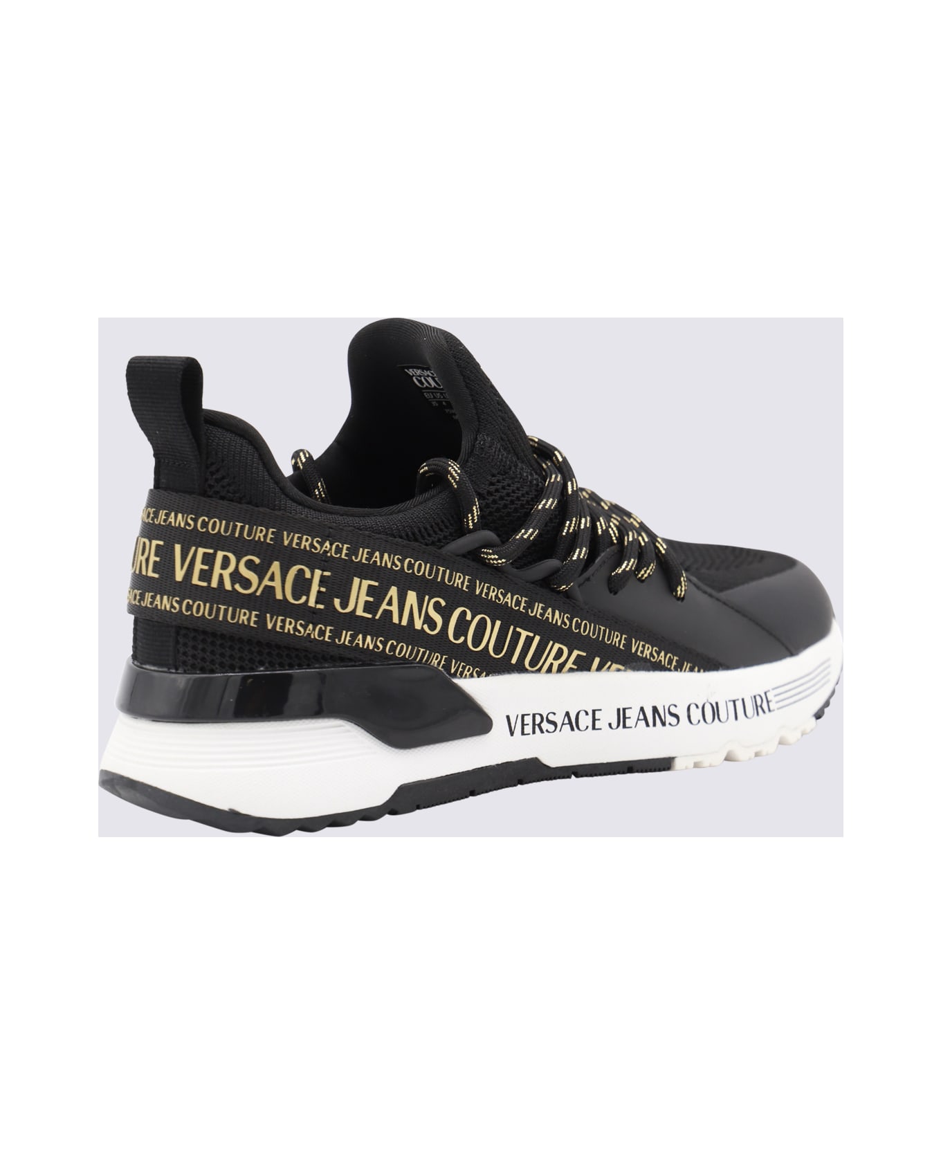 Versace Jeans Couture Black And Gold Sneakers - Black