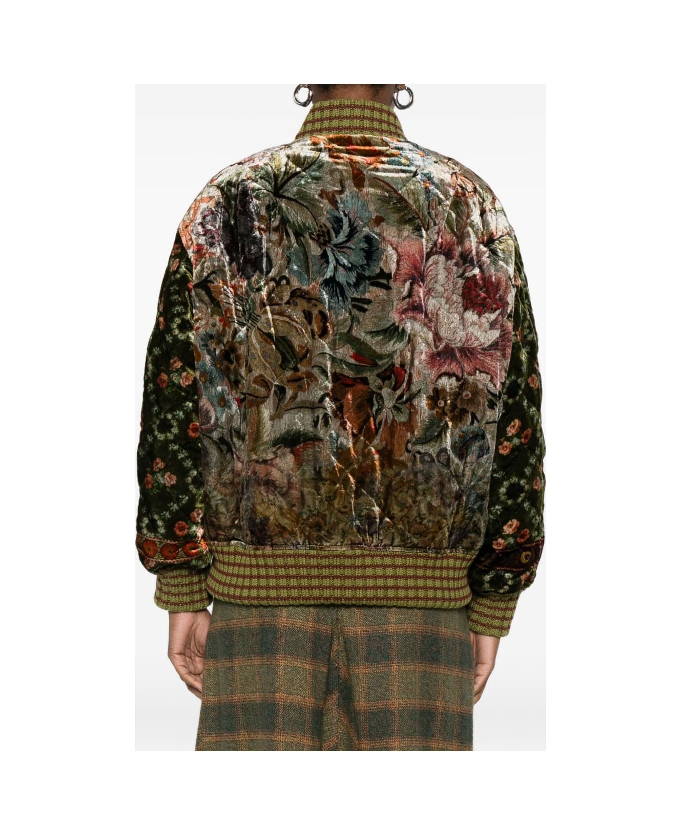 Pierre-Louis Mascia Printed Silk Blend Bomber Jacket - Beige