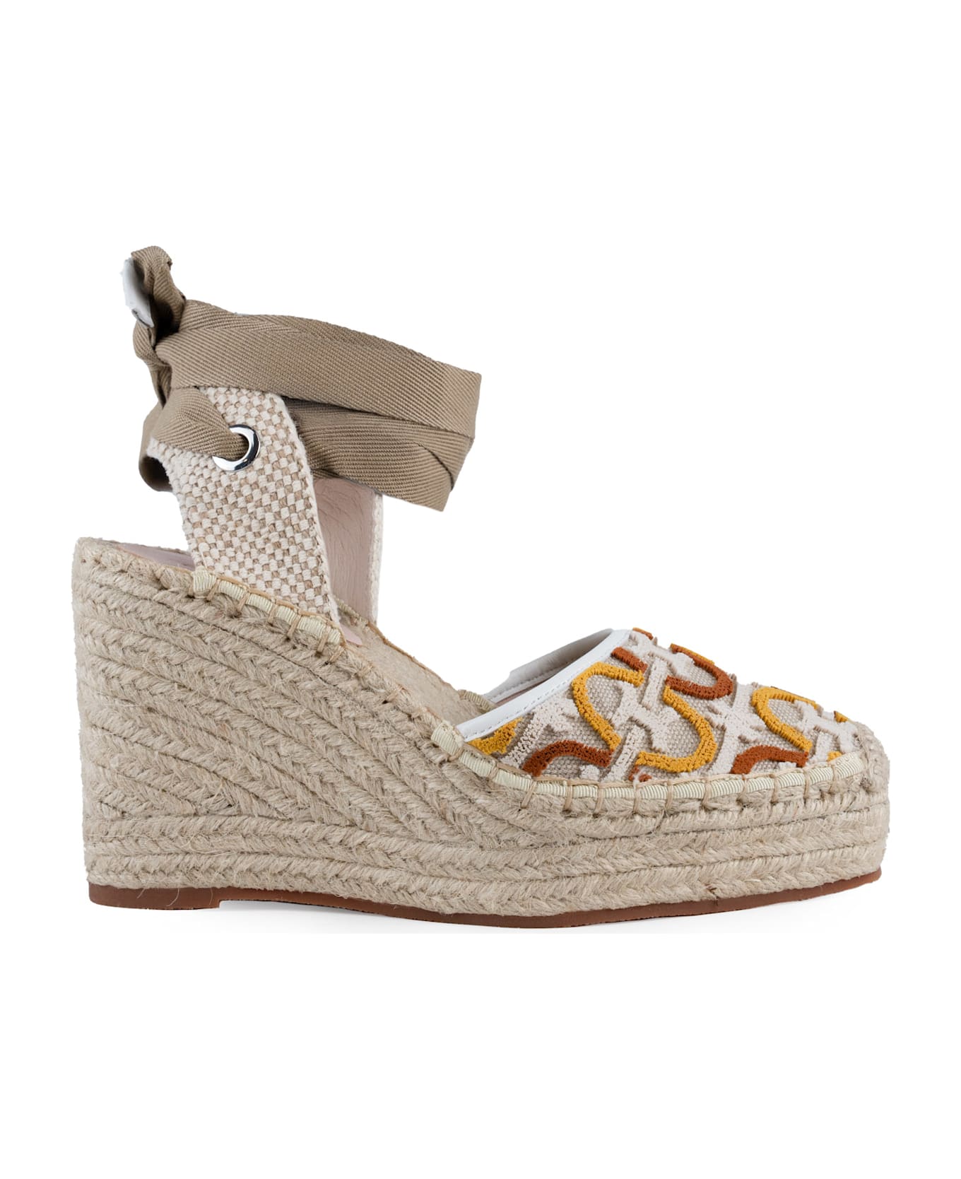 Coccinelle Praia Wedge Espadrilles - Mul.cuir/bla/sa
