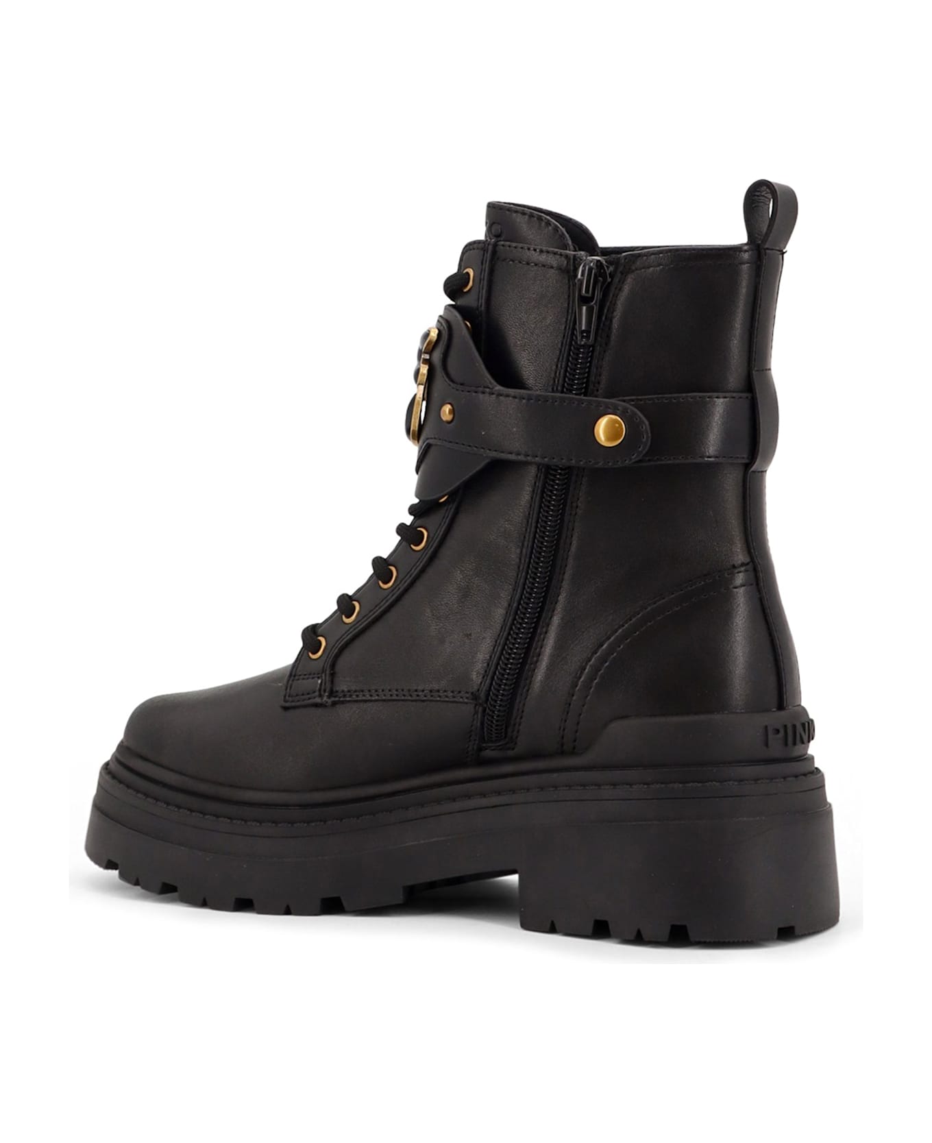 Pinko Mia 07 Leather Ankle Boots - Black