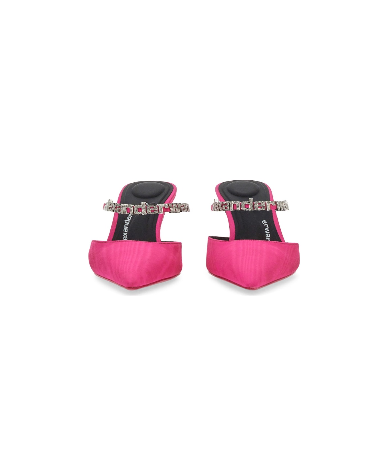 サンダル・ミュール Alexander Wang SS23 MULES DELPHINE (30123P003_650) Alexander Wang Women's' Delphine Logo Strap Mules in Black