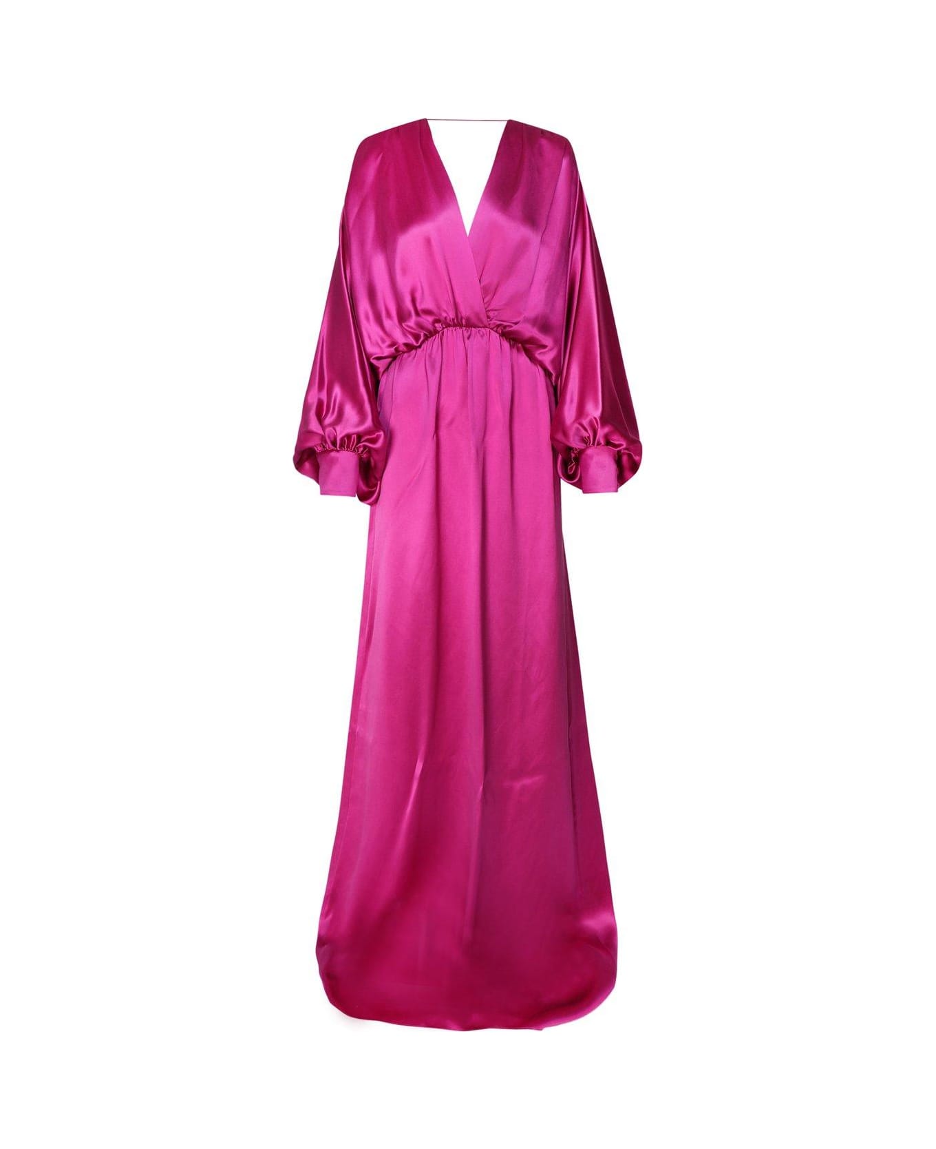 Gucci Long Sleeved V-neck Gown - Pink