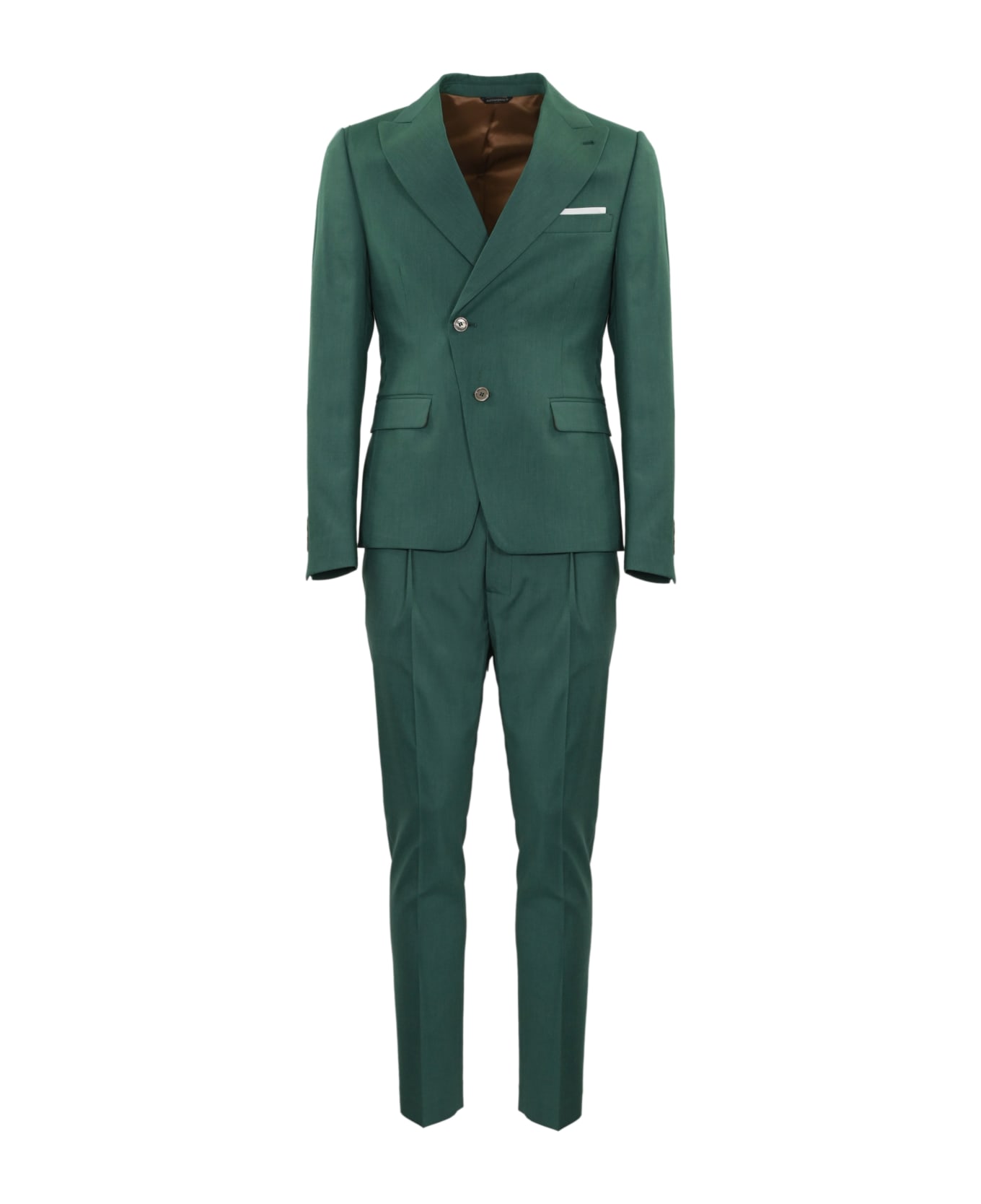 Daniele Alessandrini Single-breasted Suit With Oblique Closure - Verde スーツ
