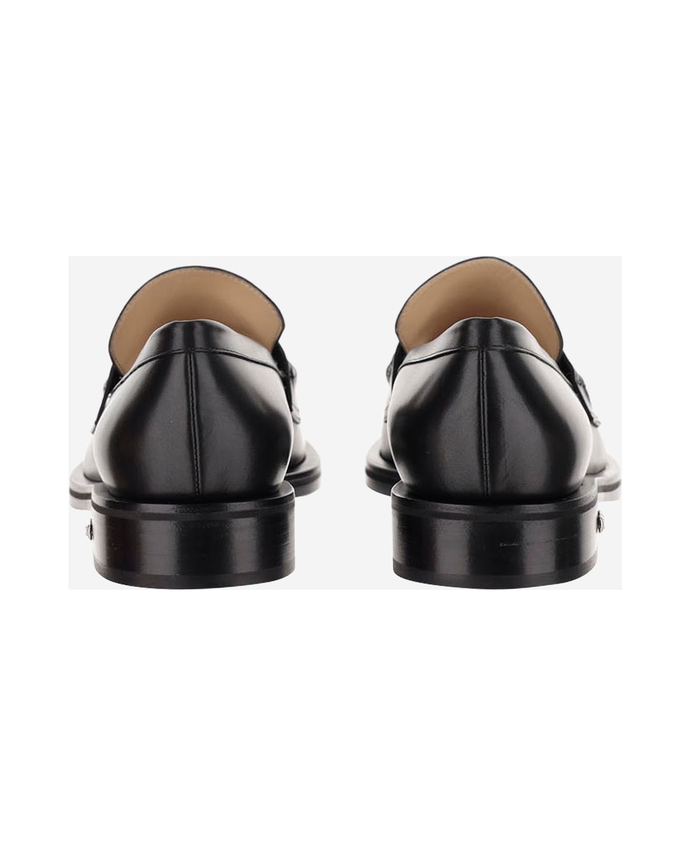 Mach & Mach Leather Loafers With Pearls - Black