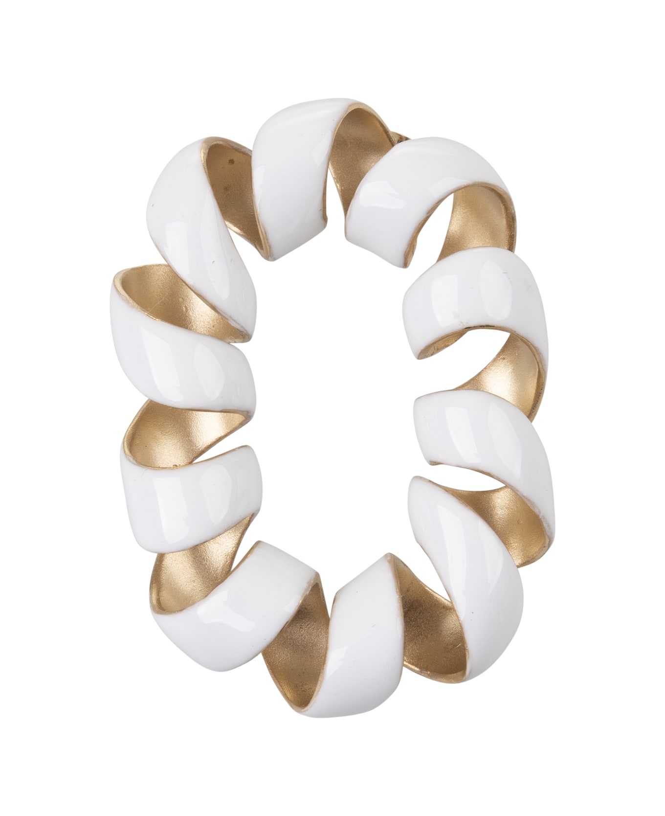 Paco Rabanne White Enamelled Brass Earrings - White