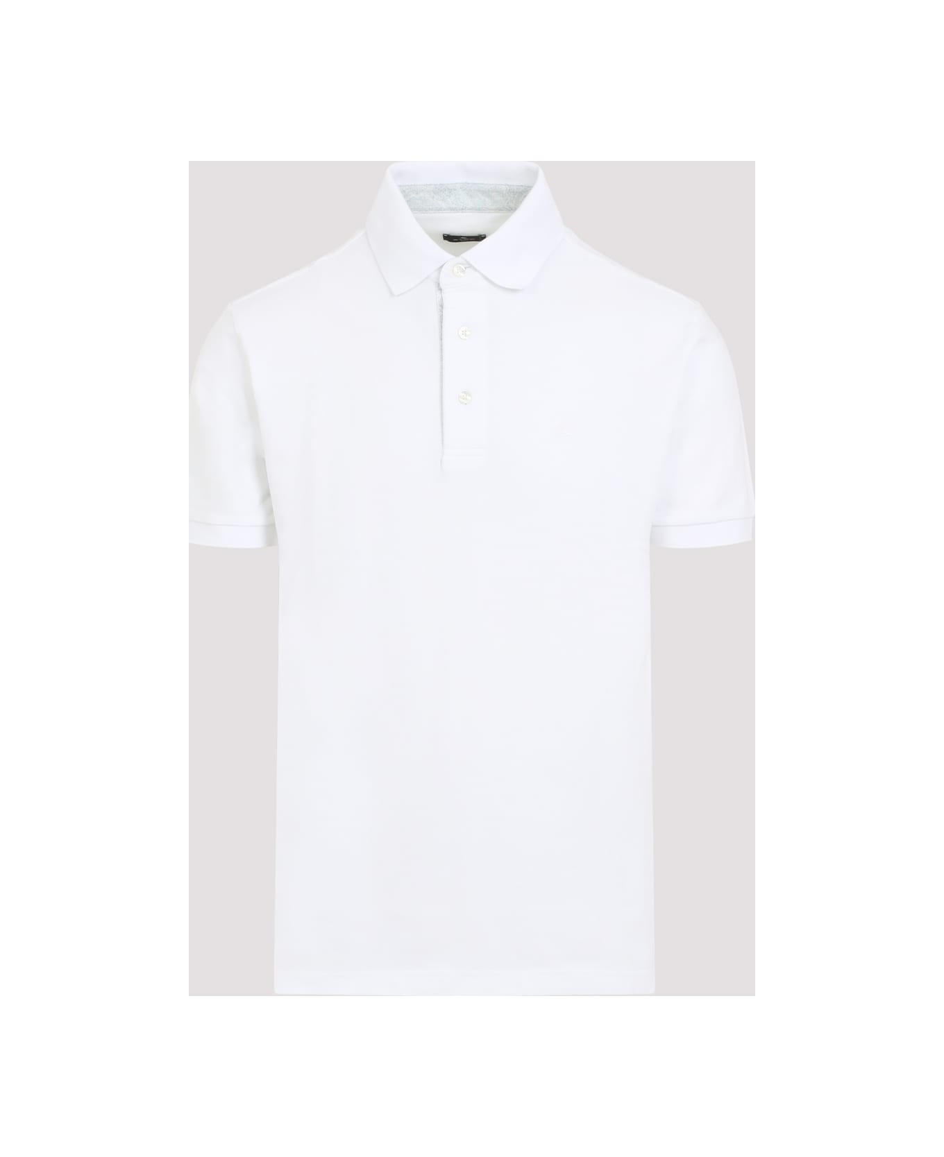 Etro Roma Printed Details Polo - White