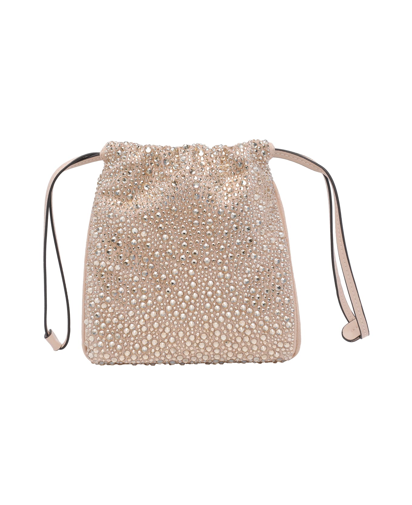Pinko Slouchy Fully Rhinestoned Shoulder Pouch - White