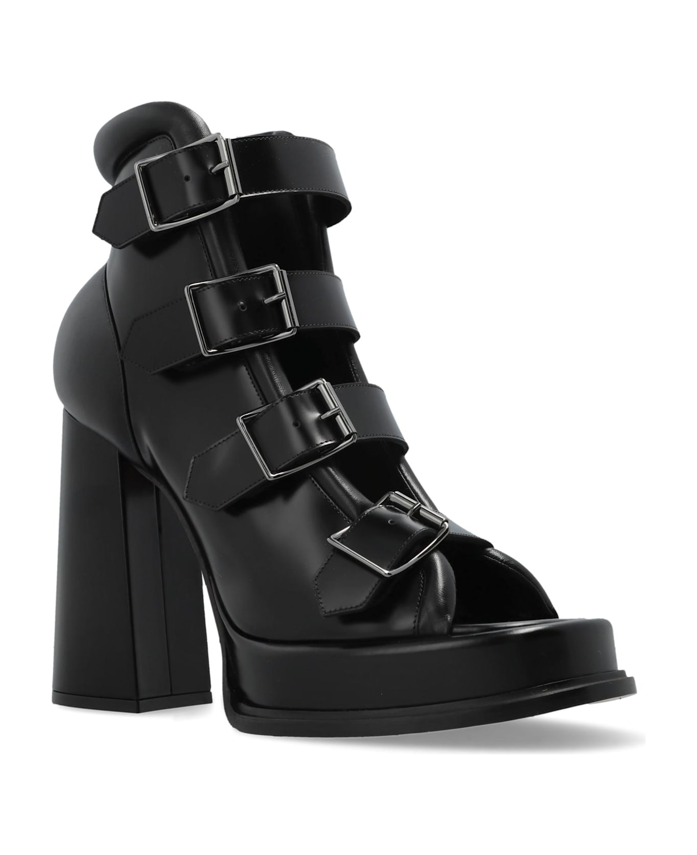 Alexander McQueen Leather Shoes - BLACK/BRUNITO