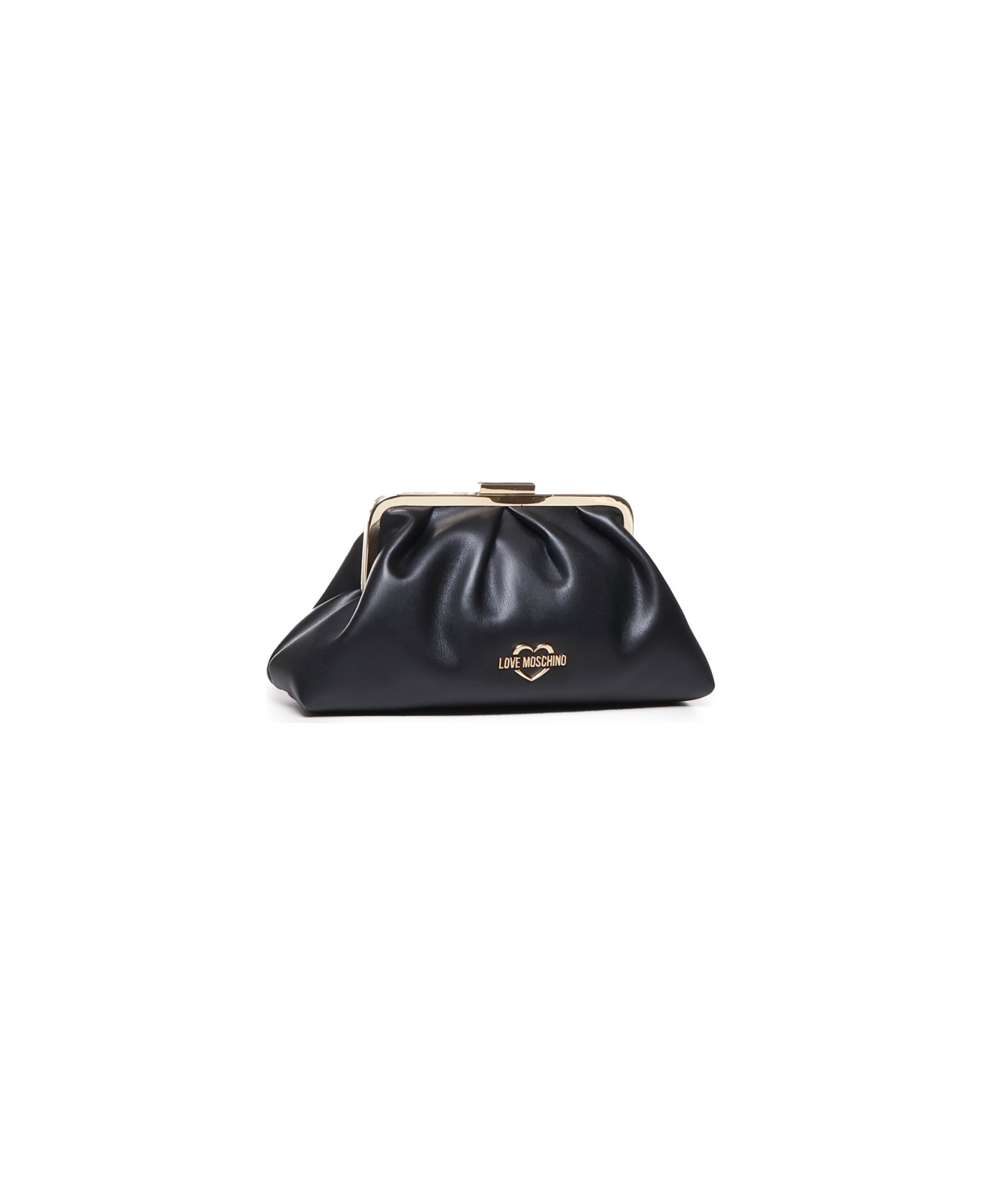 Love Moschino Shoulder Bag With Logo Plaque - Black ショルダーバッグ