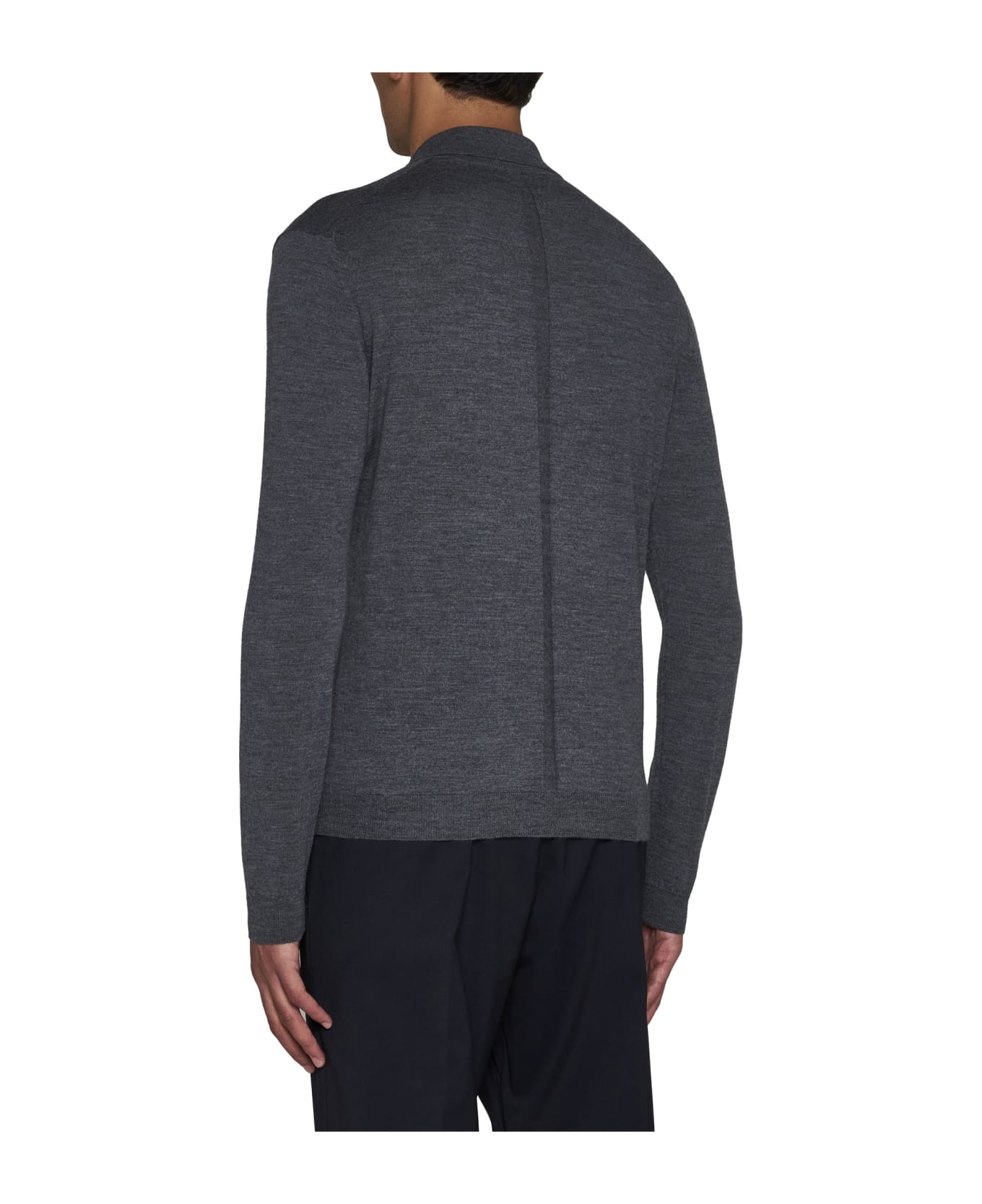 Low Brand Polo Shirt - Mid grey melange ポロシャツ