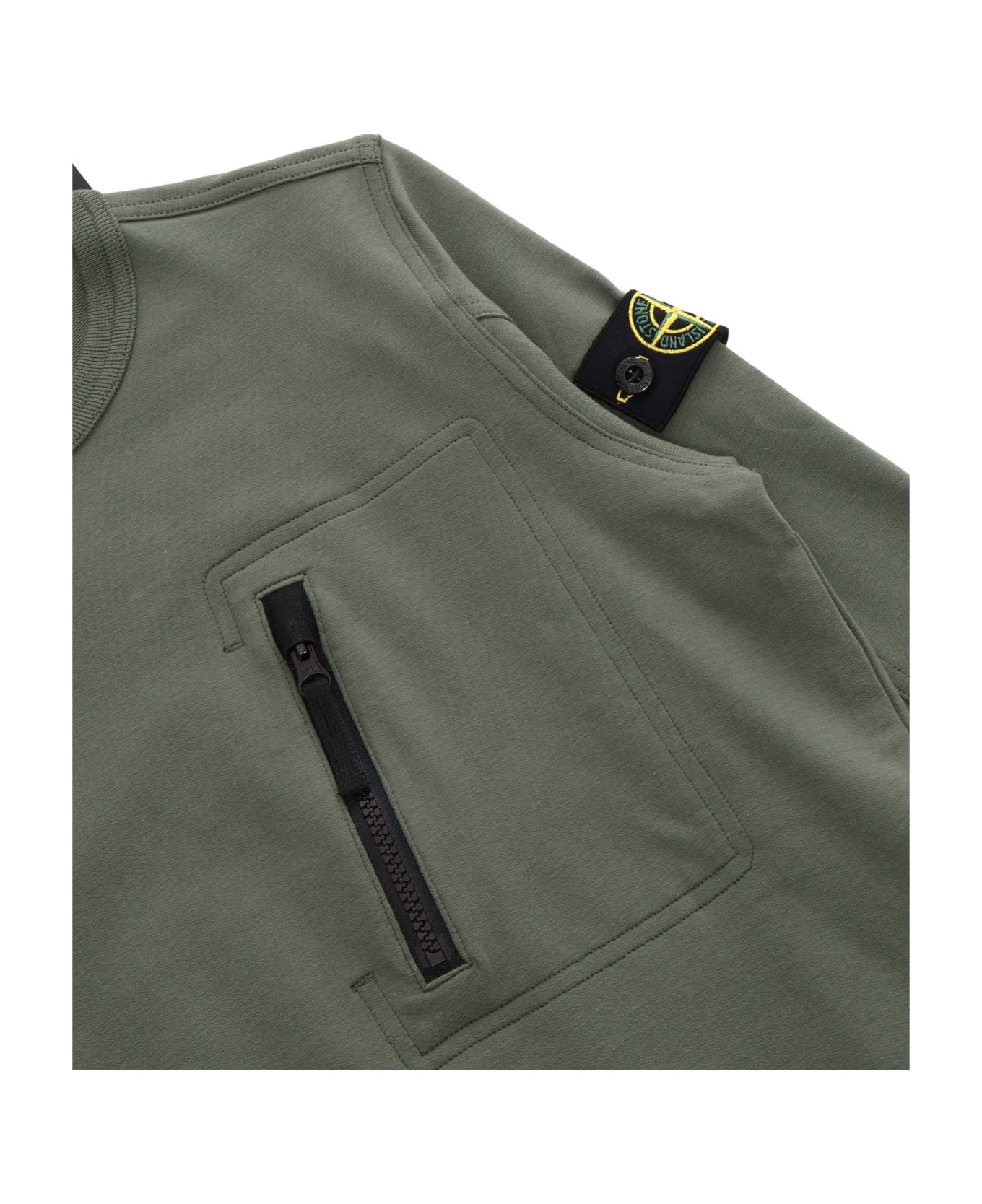 Stone Island Junior Green Military Sweatshirt - GREEN