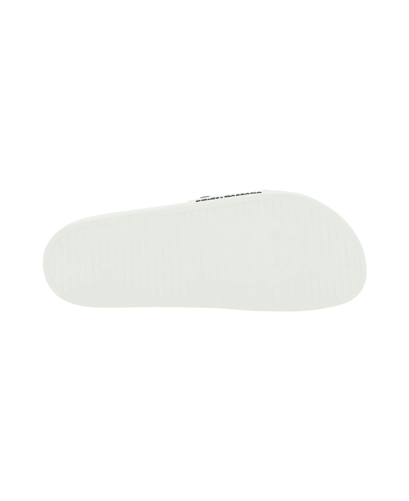 Dolce & Gabbana Logo Rubber Slides - White