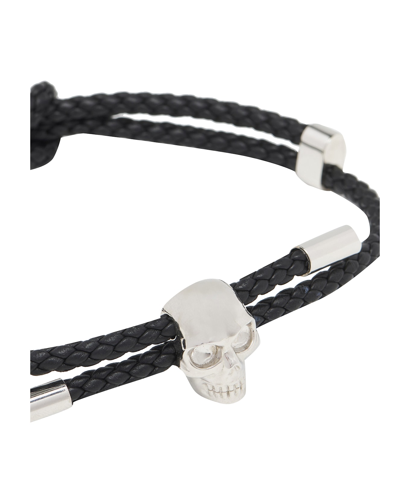 Alexander McQueen Leather Skull Bracelet - Black